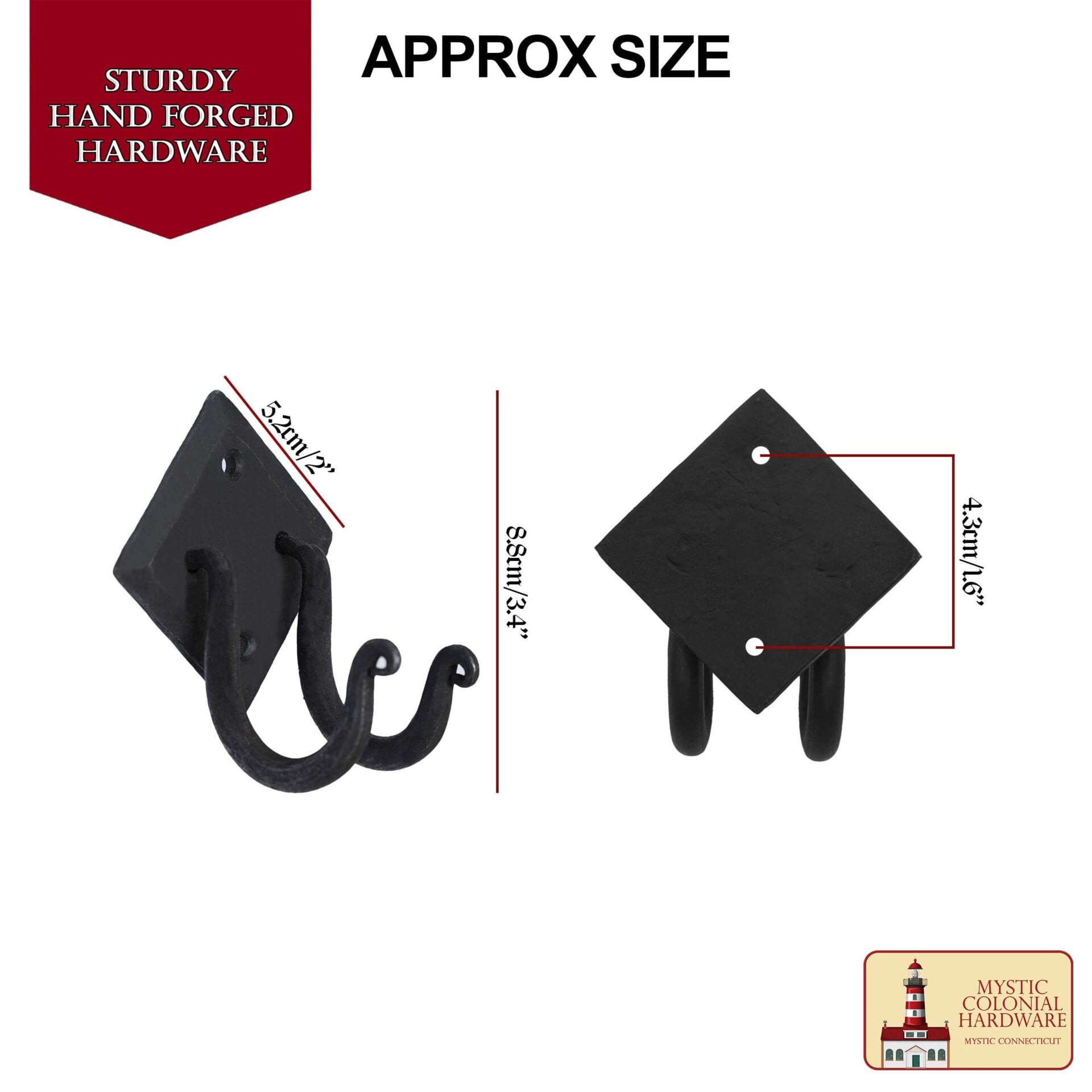 Imagen única de: Ganchos de Pared Rústicos de Hierro Fundido, Ganchos Utilitarios Retro Resistentes para Colgar Abrigos, Bolsos, Toallas, Batas, Sombreros y Más, Acabado: Ennegrecido con Aceite