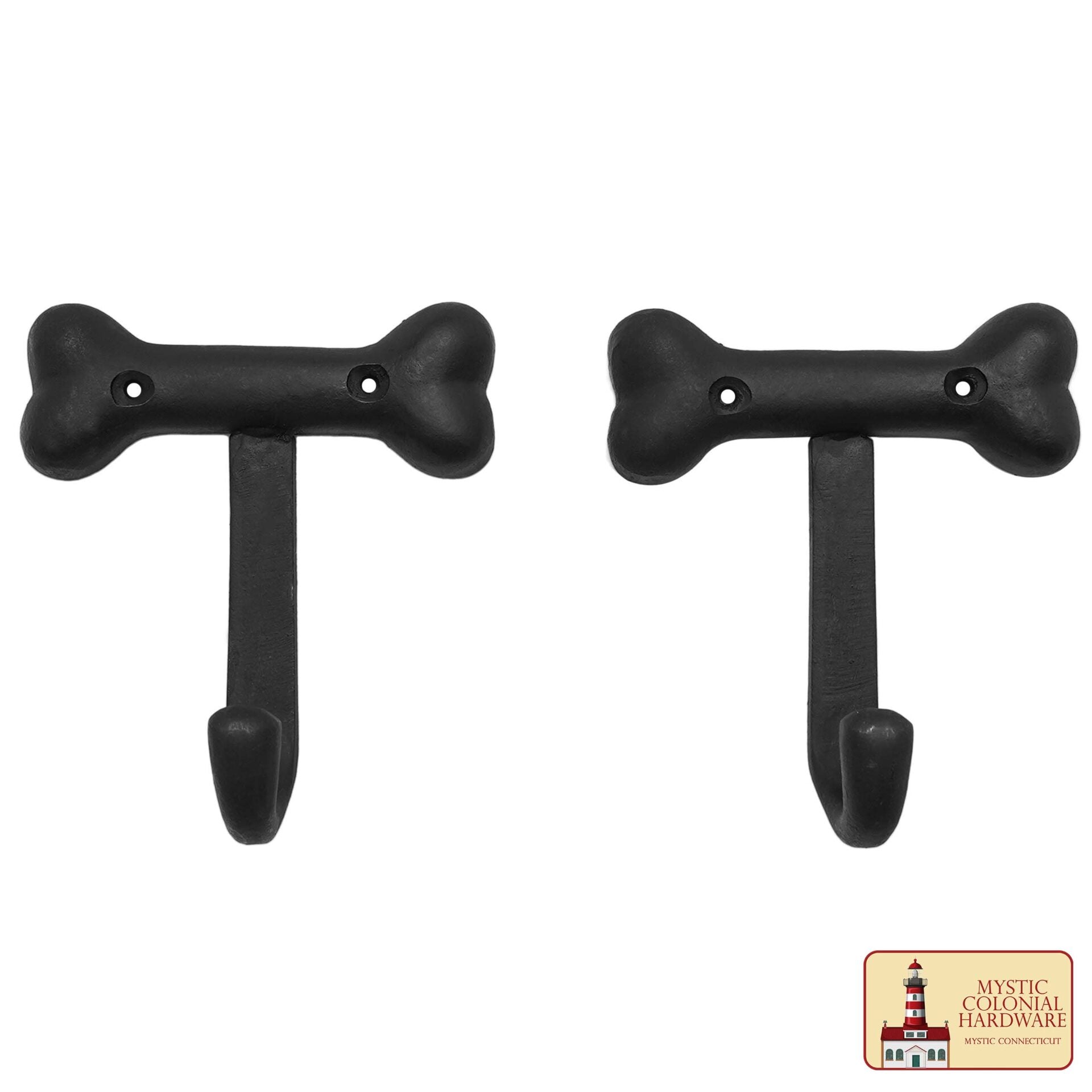 Gancho de Pared Vintage de Hierro Fundido en Forma de Hueso - Acabado Negro Rústico - Imagen 4