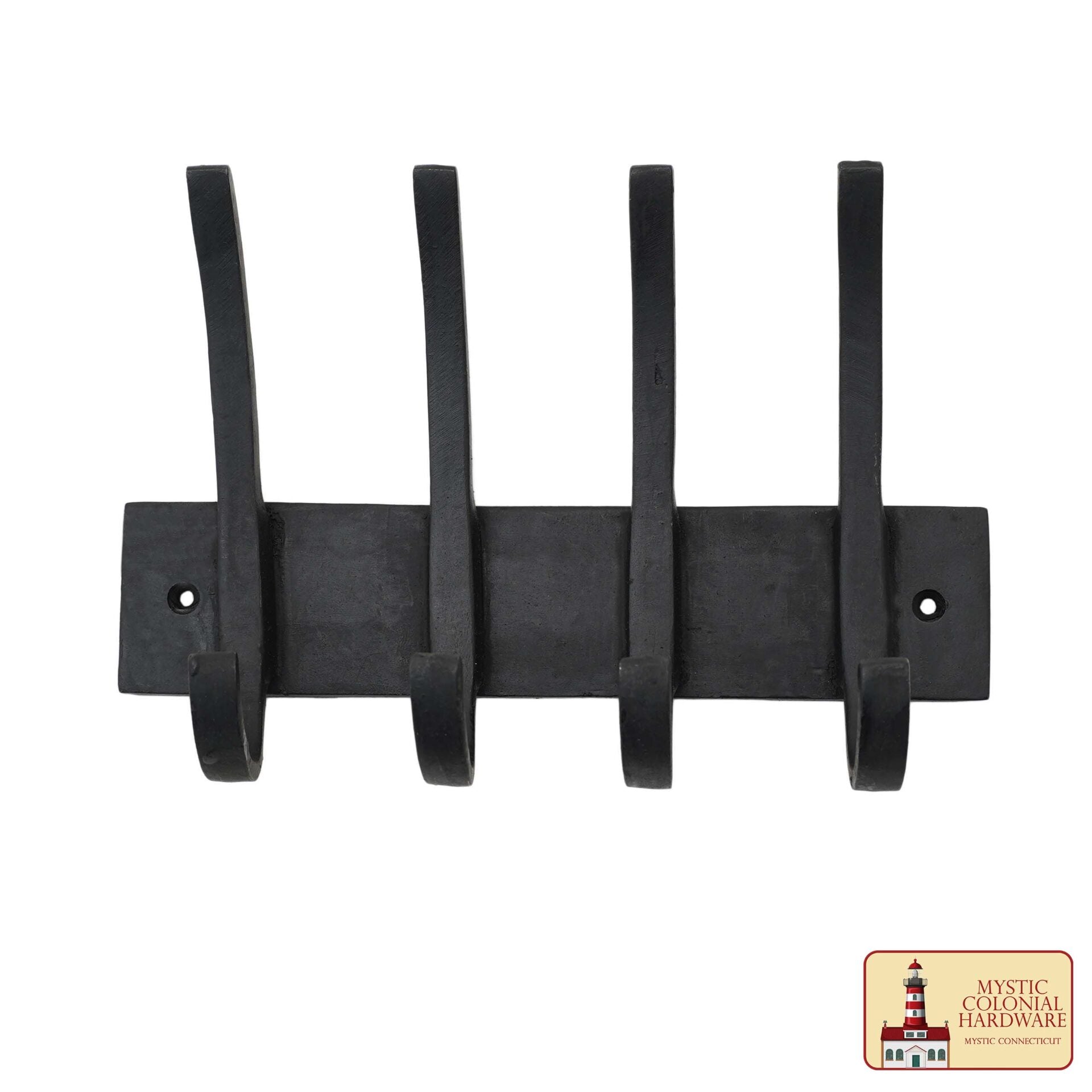 Imagen única de: Ganchos de Pared de Hierro Forjado Rústico, Ganchos de Utilidad Retro de Alta Resistencia para Colgar Abrigos, Bolsos, Toallas, Batas, Sombreros y Más: Negro