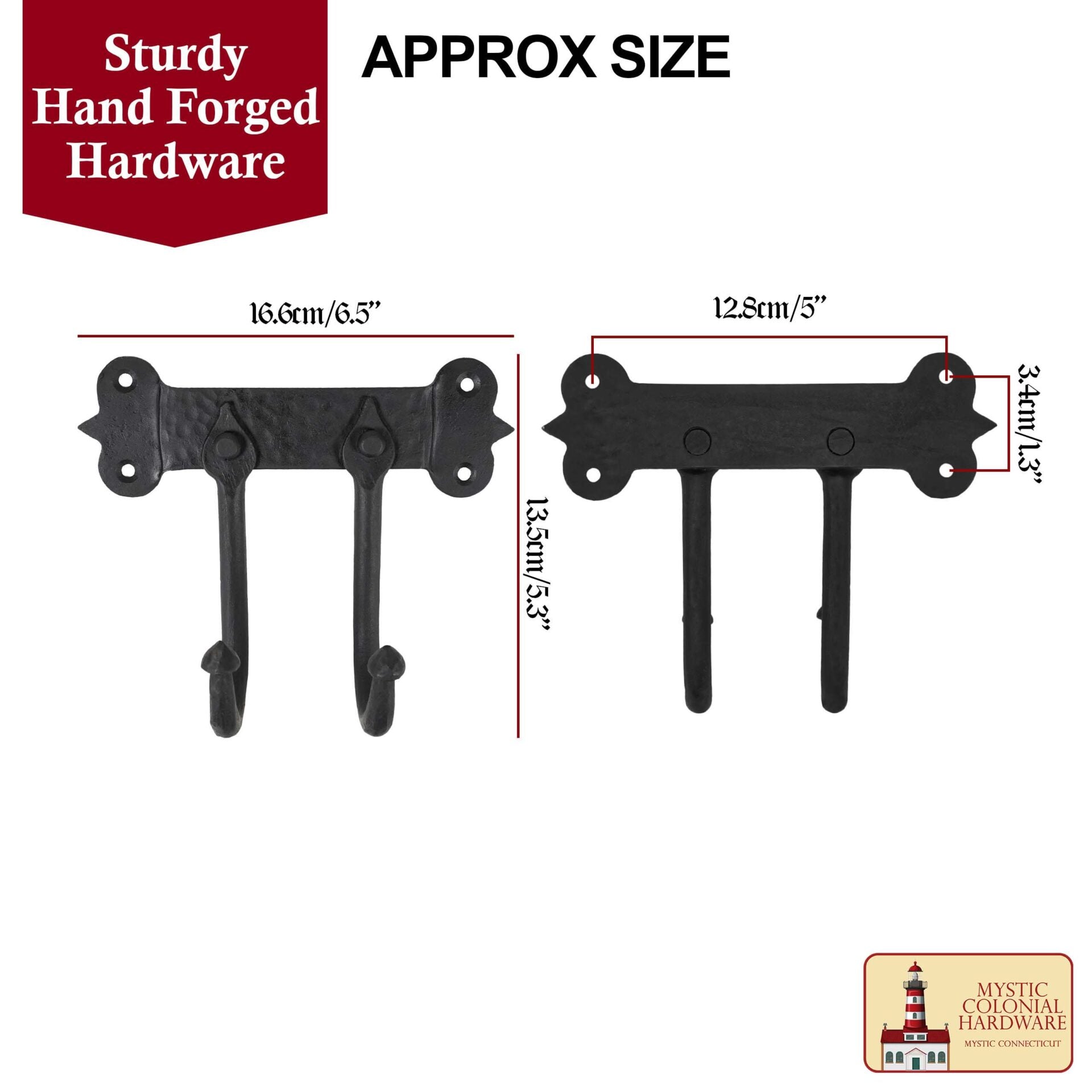 Imagen única de: Rústico de Hierro Fundido Ganchos de Pared, Heavy Duty Retro Utilidad Ganchos para Colgar el Abrigo, Bolsa, Toalla, Bata, Sombrero y Más, Acabado: Aceite Ennegrecido