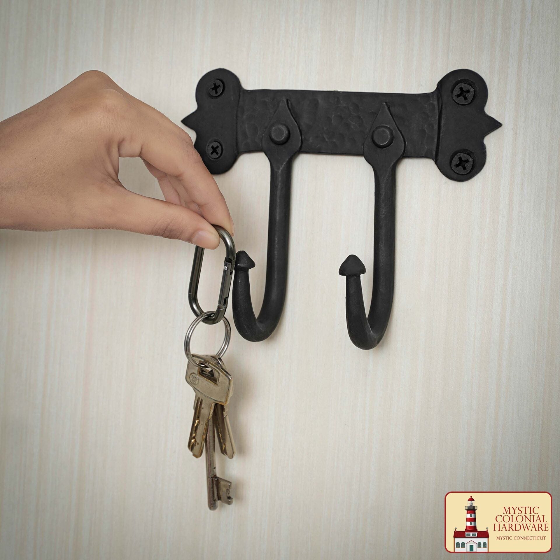 Imagen única de: Rústico de Hierro Fundido Ganchos de Pared, Heavy Duty Retro Utilidad Ganchos para Colgar el Abrigo, Bolsa, Toalla, Bata, Sombrero y Más, Acabado: Aceite Ennegrecido