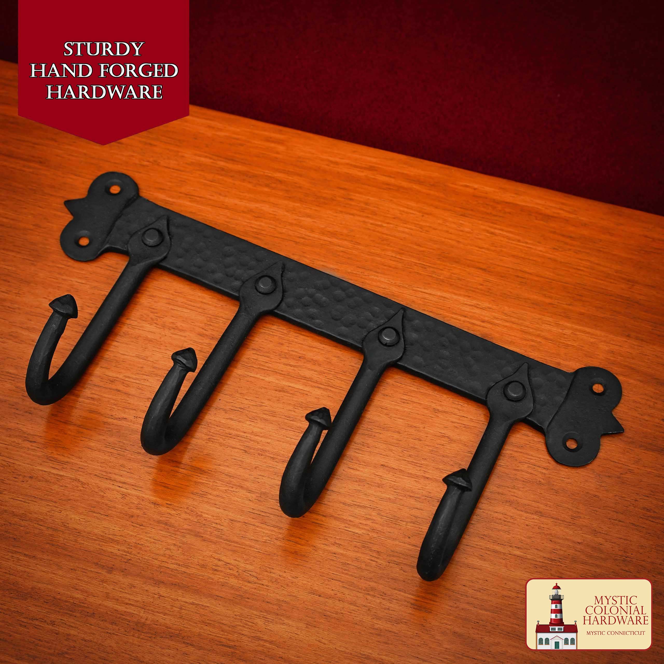 Imagen única de: Ganchos de Pared Rústicos de Hierro Fundido, Ganchos Utilitarios Retro Resistentes para Colgar Abrigos, Bolsos, Toallas, Batas, Sombreros y Más, Acabado: Ennegrecido con Aceite