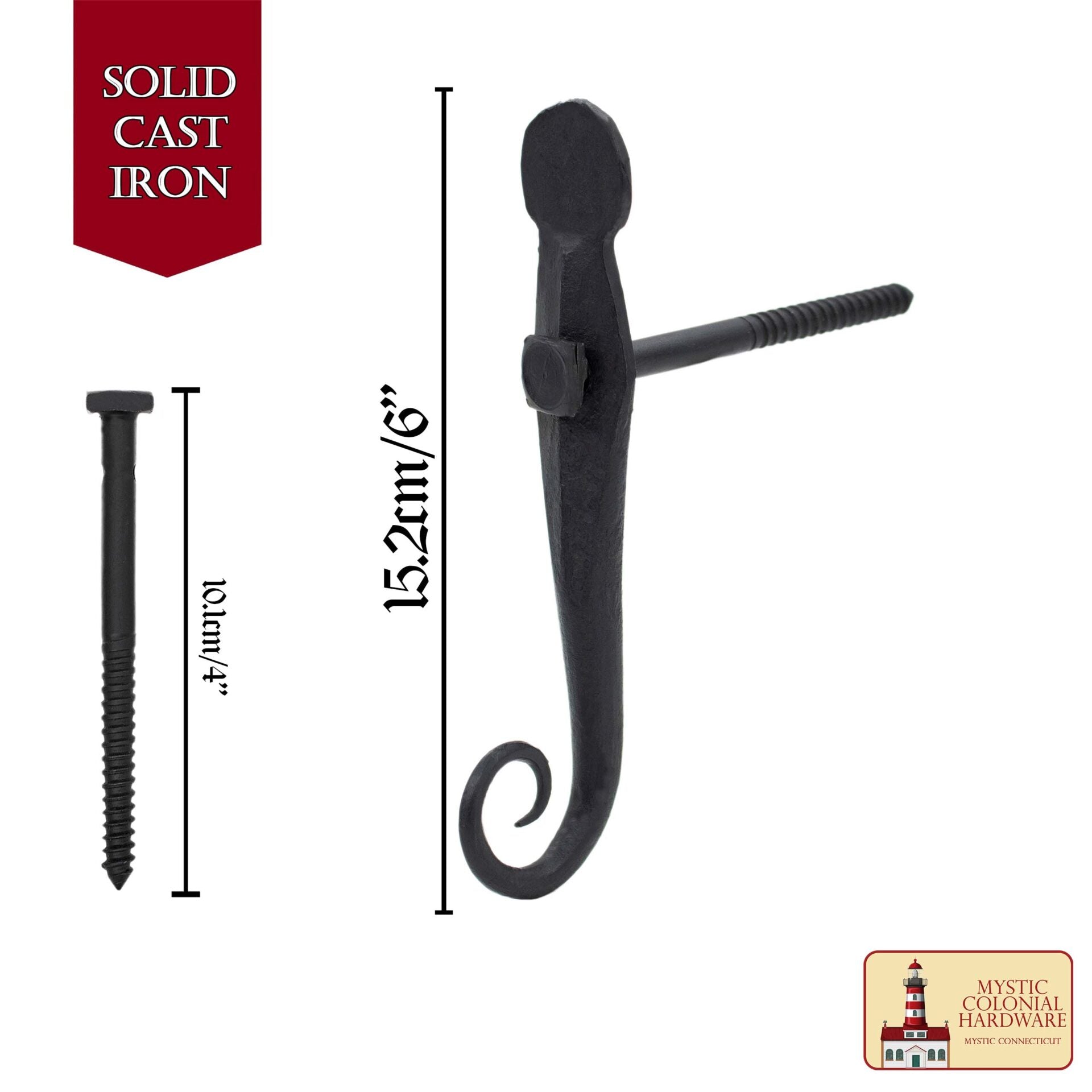 Imagen única de: Persiana Negra Perro Cola de Rata Hierro Forjado a Mano Acabado Ennegrecido Al Aceite en Pareja