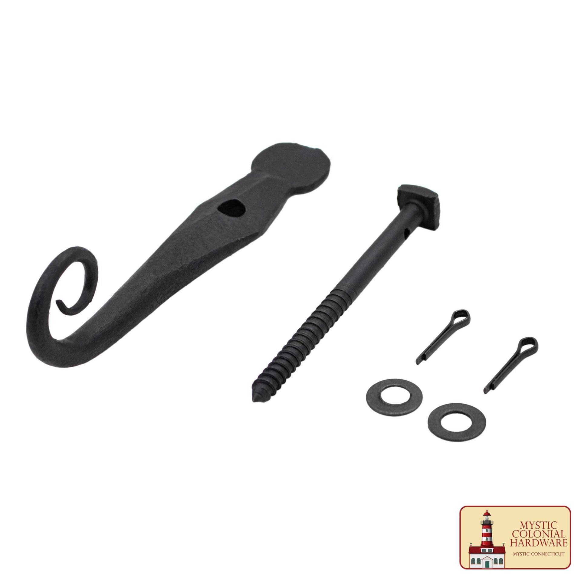 Imagen única de: Persiana Negra Perro Cola de Rata Hierro Forjado a Mano Acabado Ennegrecido Al Aceite en Pareja