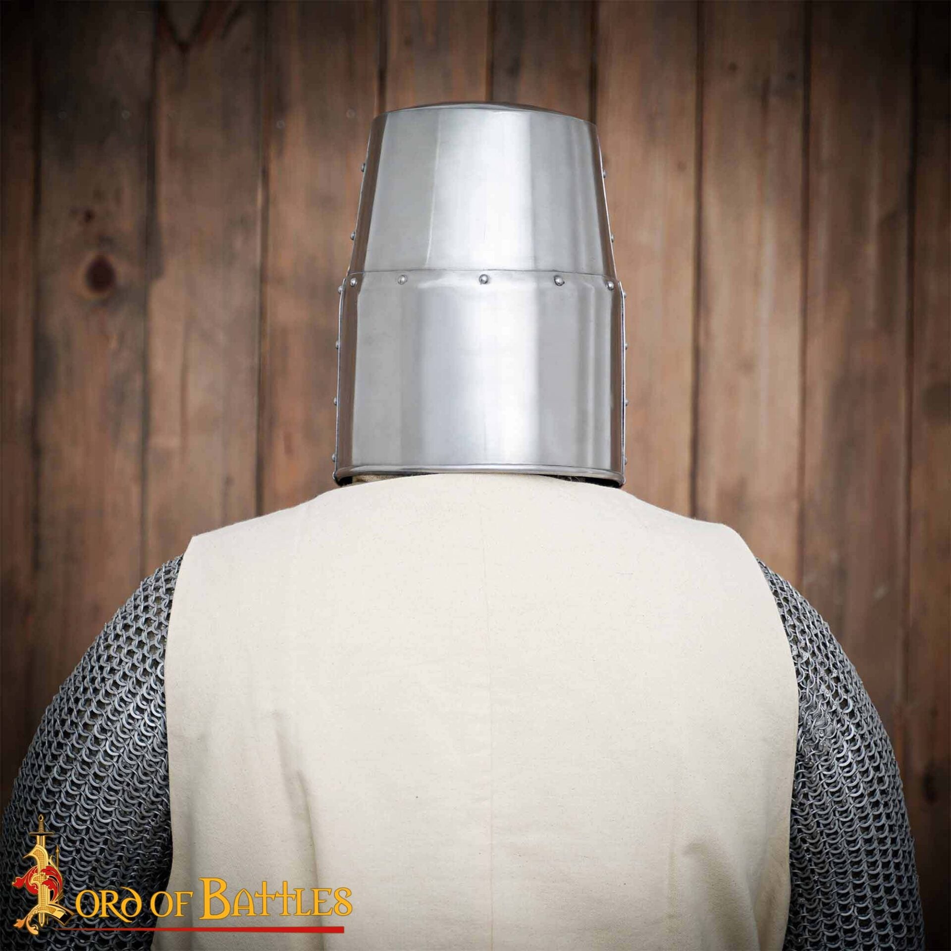 Gran Yelmo Cruzado de Latón del Siglo Xiii - Pulido con Adornos de Cruz de Latón - Imagen 7