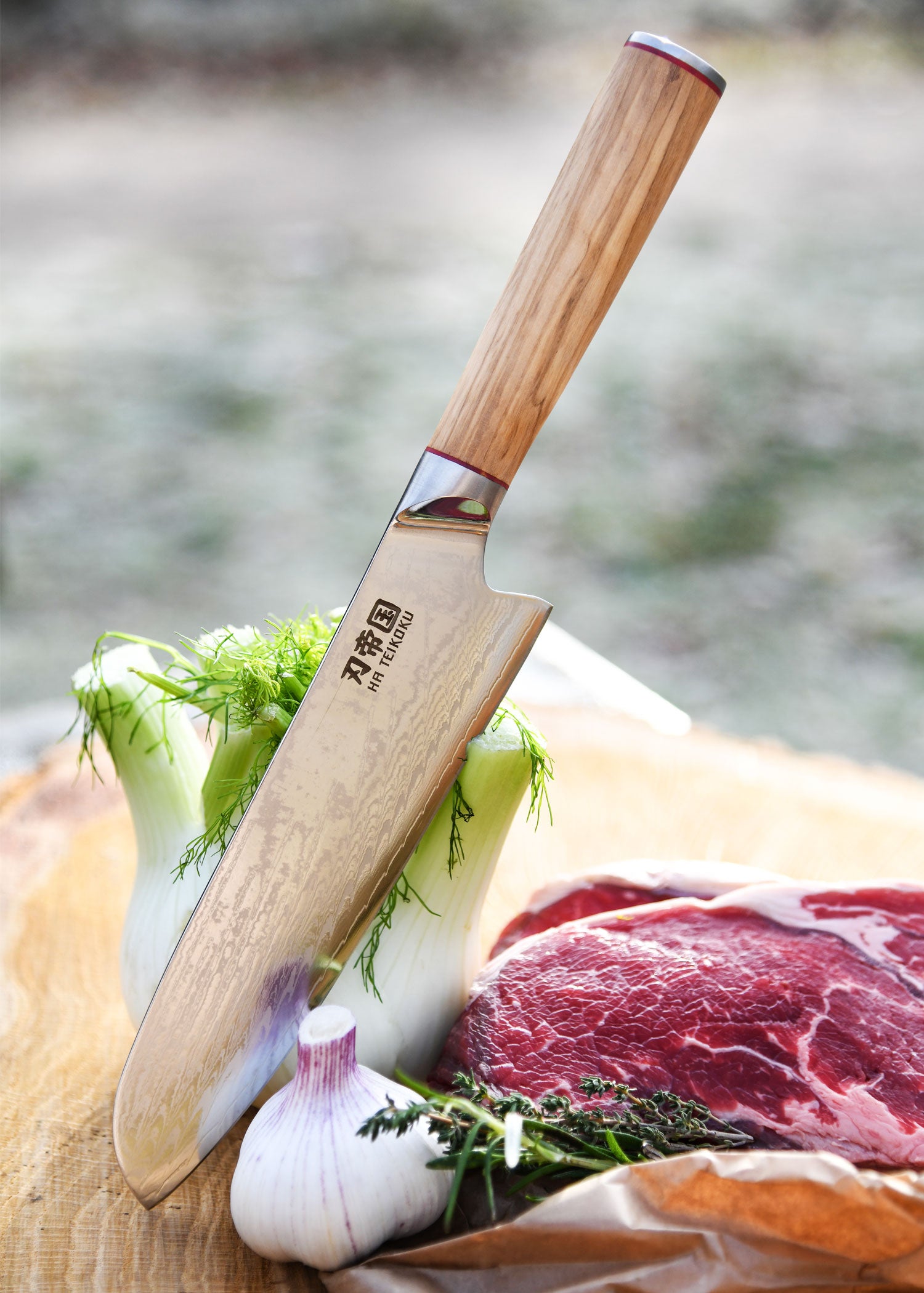 Imagen única de: Santoku, Acero De Damasco