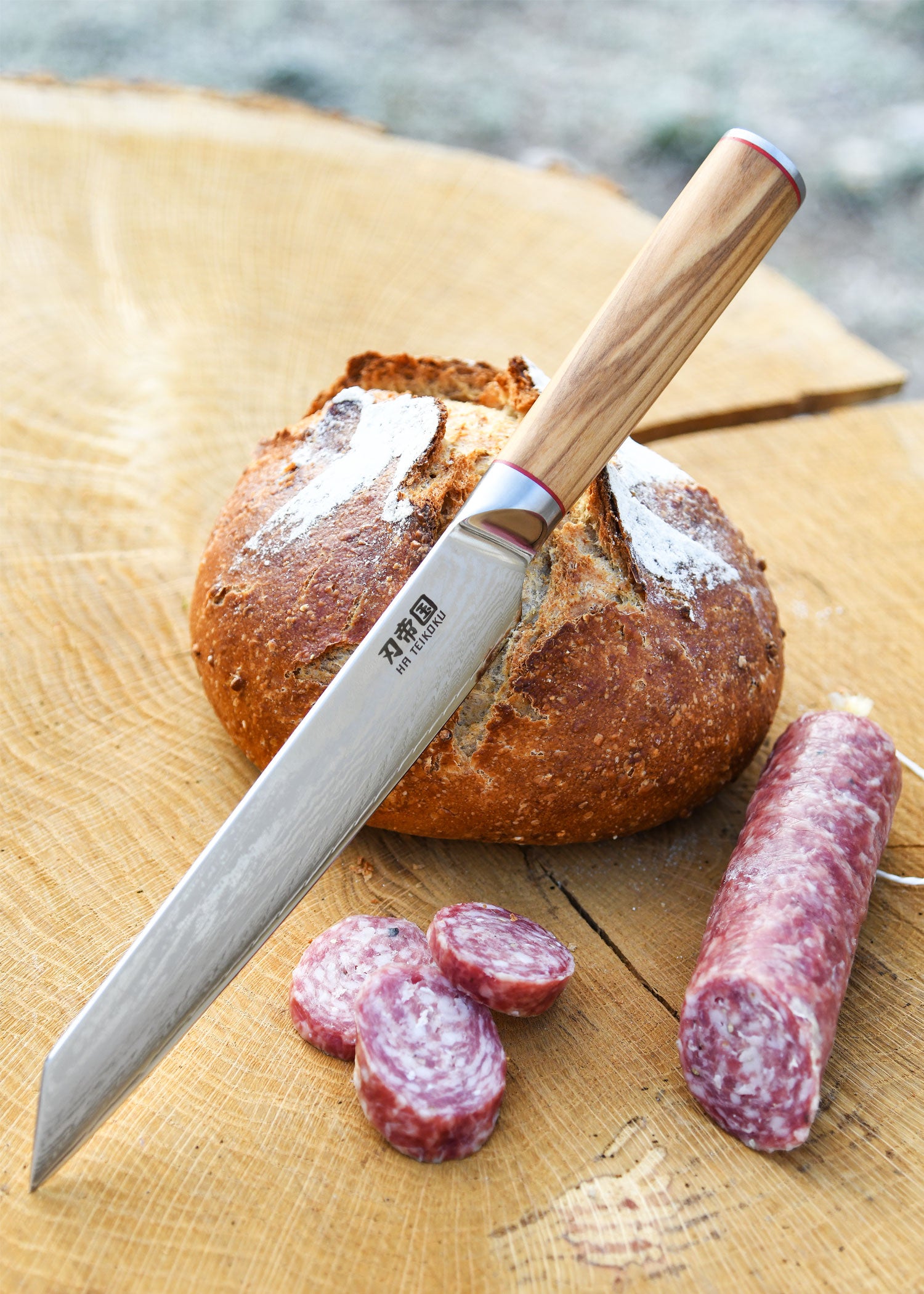 Imagen única de: Cuchillo Jamonero, Acero Damasco