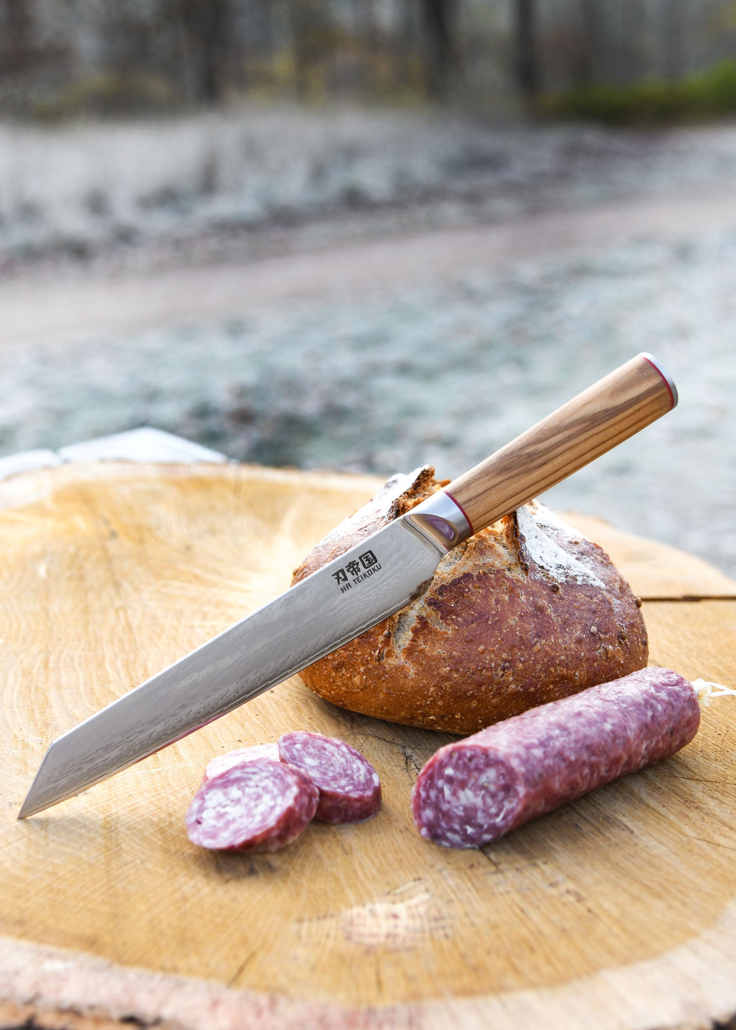 Imagen única de: Cuchillo Jamonero, Acero Damasco