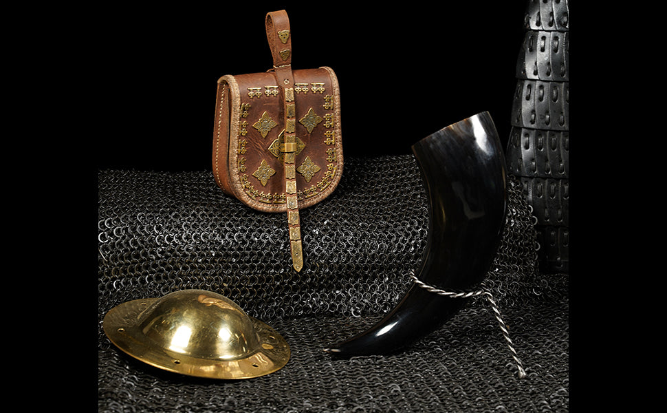 Imagen única de: Mythrojan Cuerno para Beber Forjado a Mano Twisted Rack