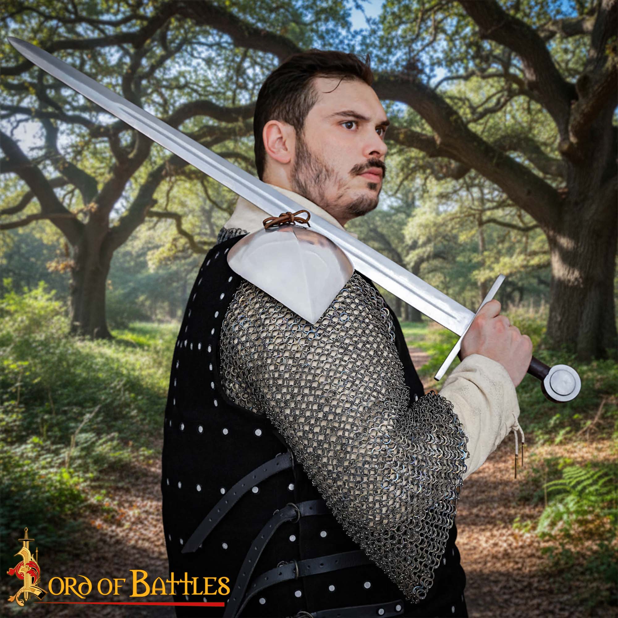 Armadura Medieval Visby Pauldrons Hombro de Acero con Lazos de Cuero - Imagen 12