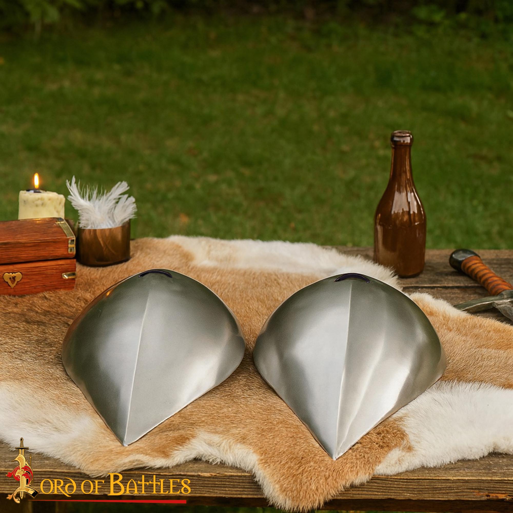 Armadura Medieval Visby Pauldrons Hombro de Acero con Lazos de Cuero - Imagen 7