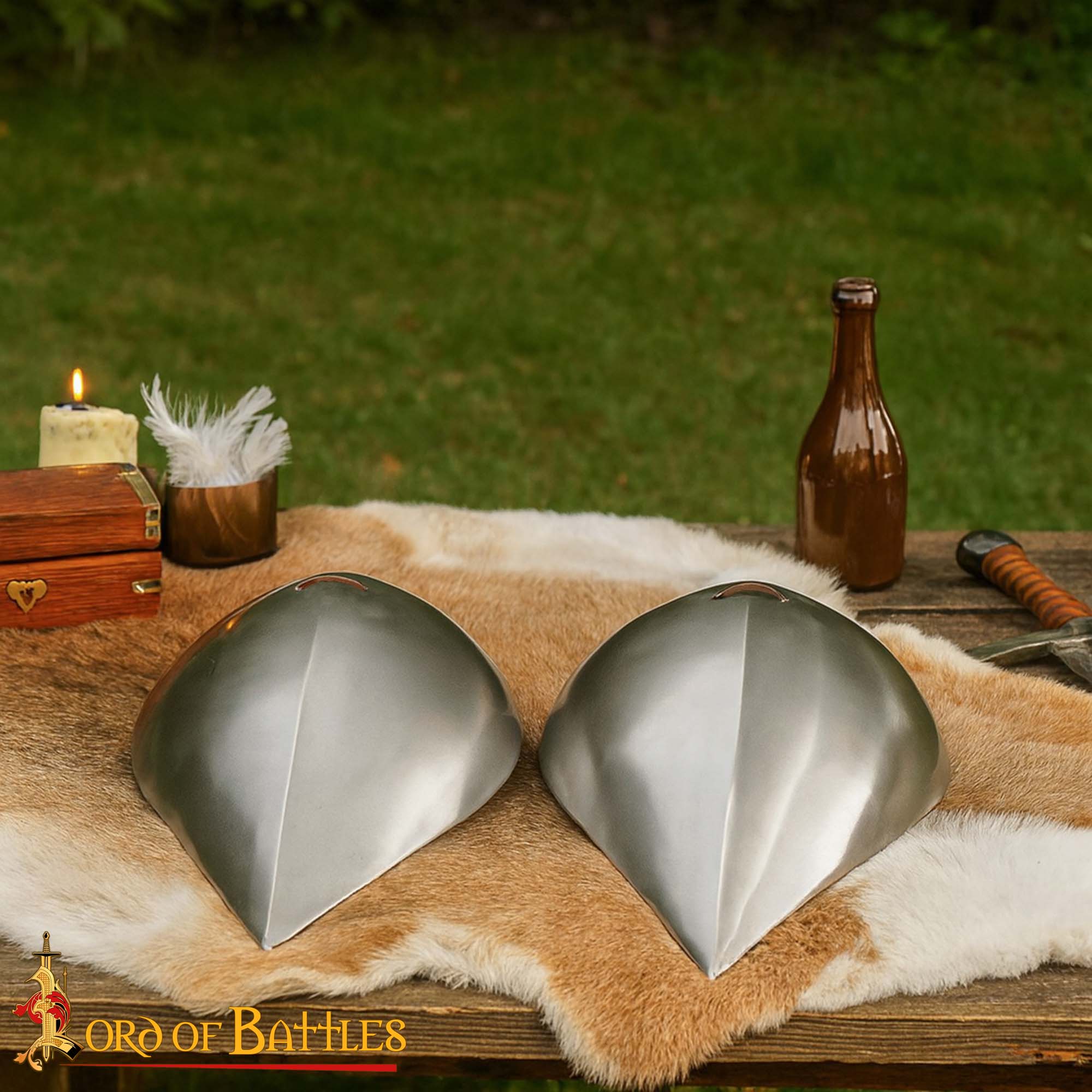 Armadura Medieval Visby Pauldrons Hombro de Acero con Lazos de Cuero - Imagen 9