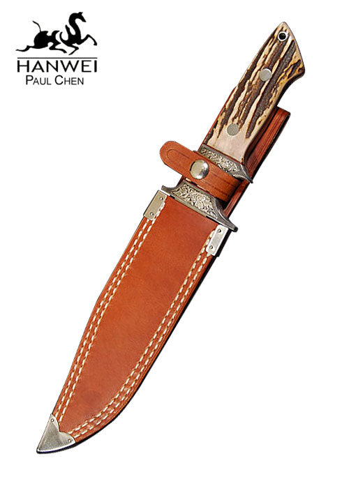 Imagen única de: Cuchillo Ranger Bowie Con Hoja Drop Point Y Mango De Asta De Ciervo