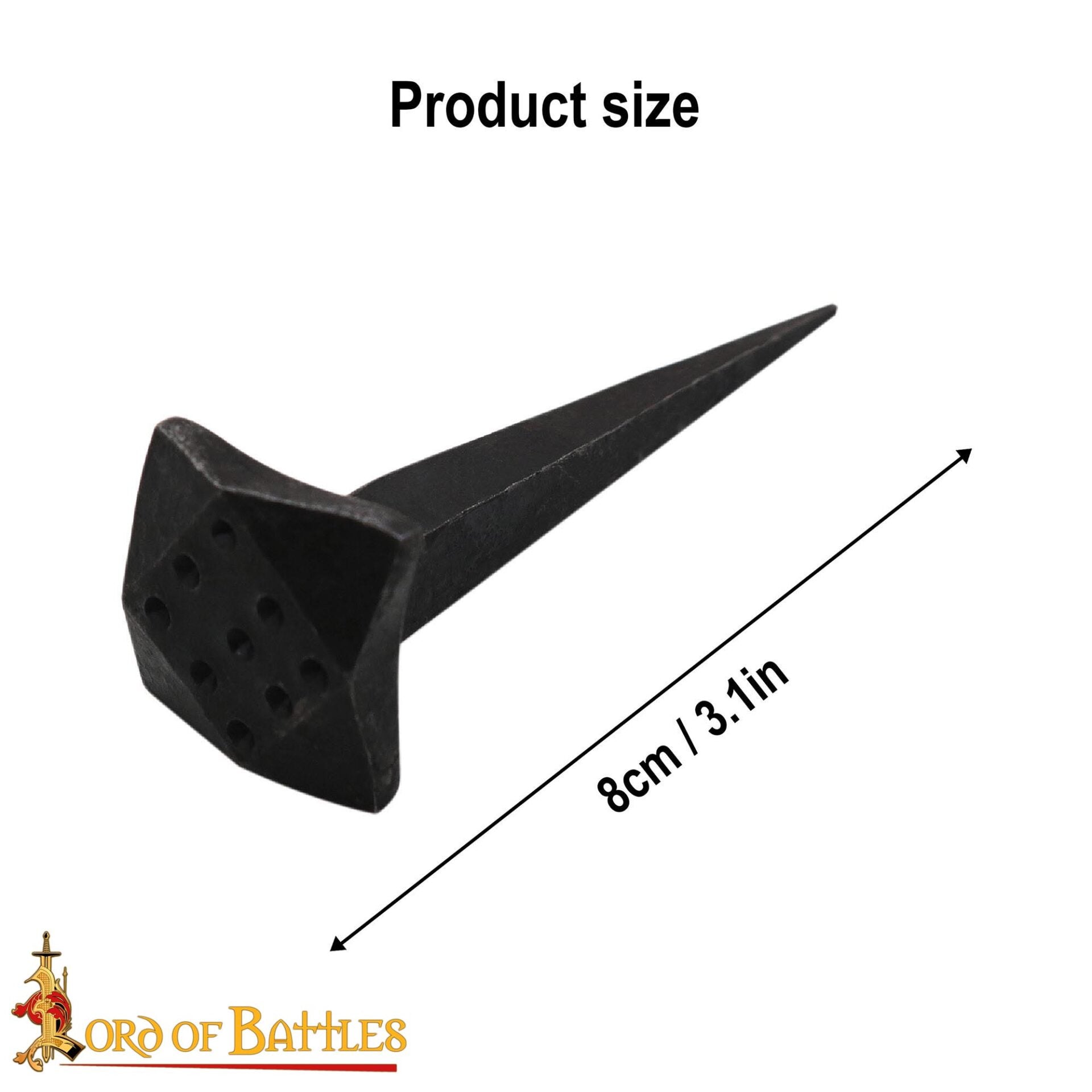 Clavos de Hierro Forjados a Mano, Juego de 10 Accesorios Rústicos con Acabado de Herrería Totalmente Funcionales - Imagen 3