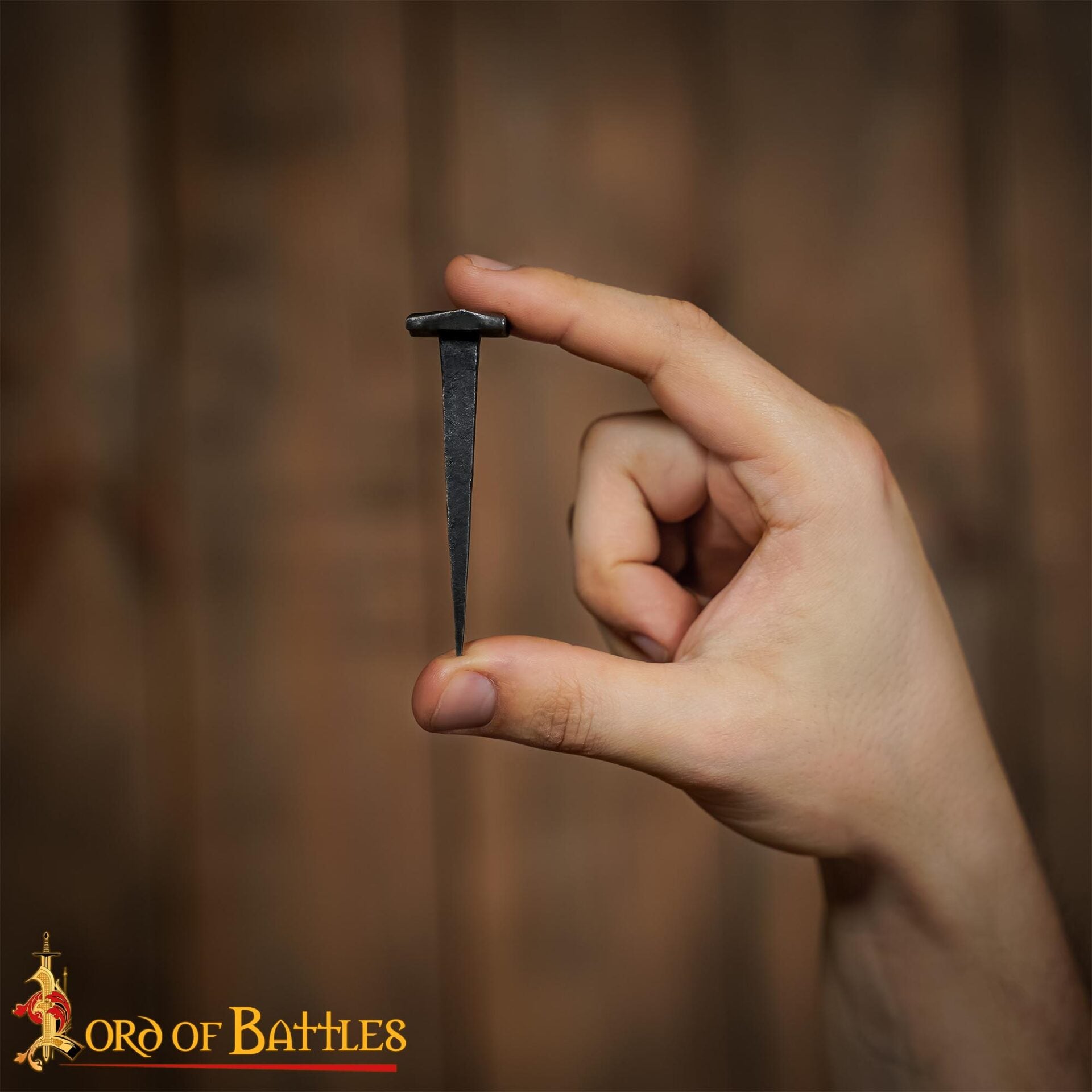 Clavos de Hierro Forjados a Mano, Juego de 10 Accesorios Rústicos con Acabado de Herrería Totalmente Funcionales - Imagen 7