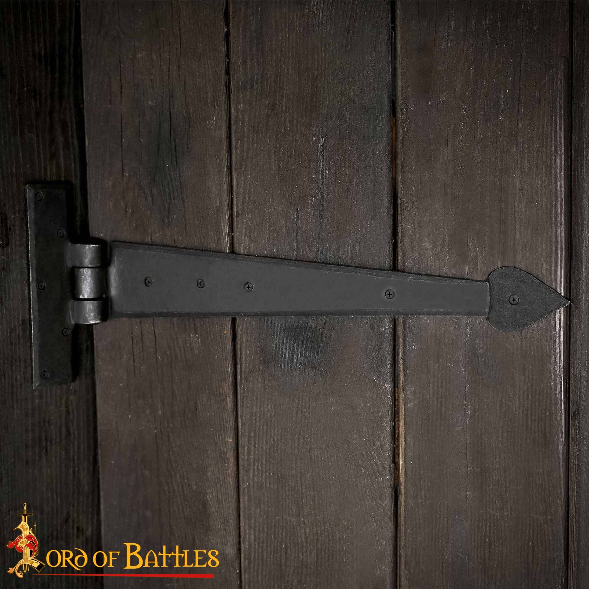 Bisagra de Puerta Rústica de Hierro Forjado a Mano - Bisagra de Correa Resistente para Puertas, Armarios y Cofres - Imagen 2