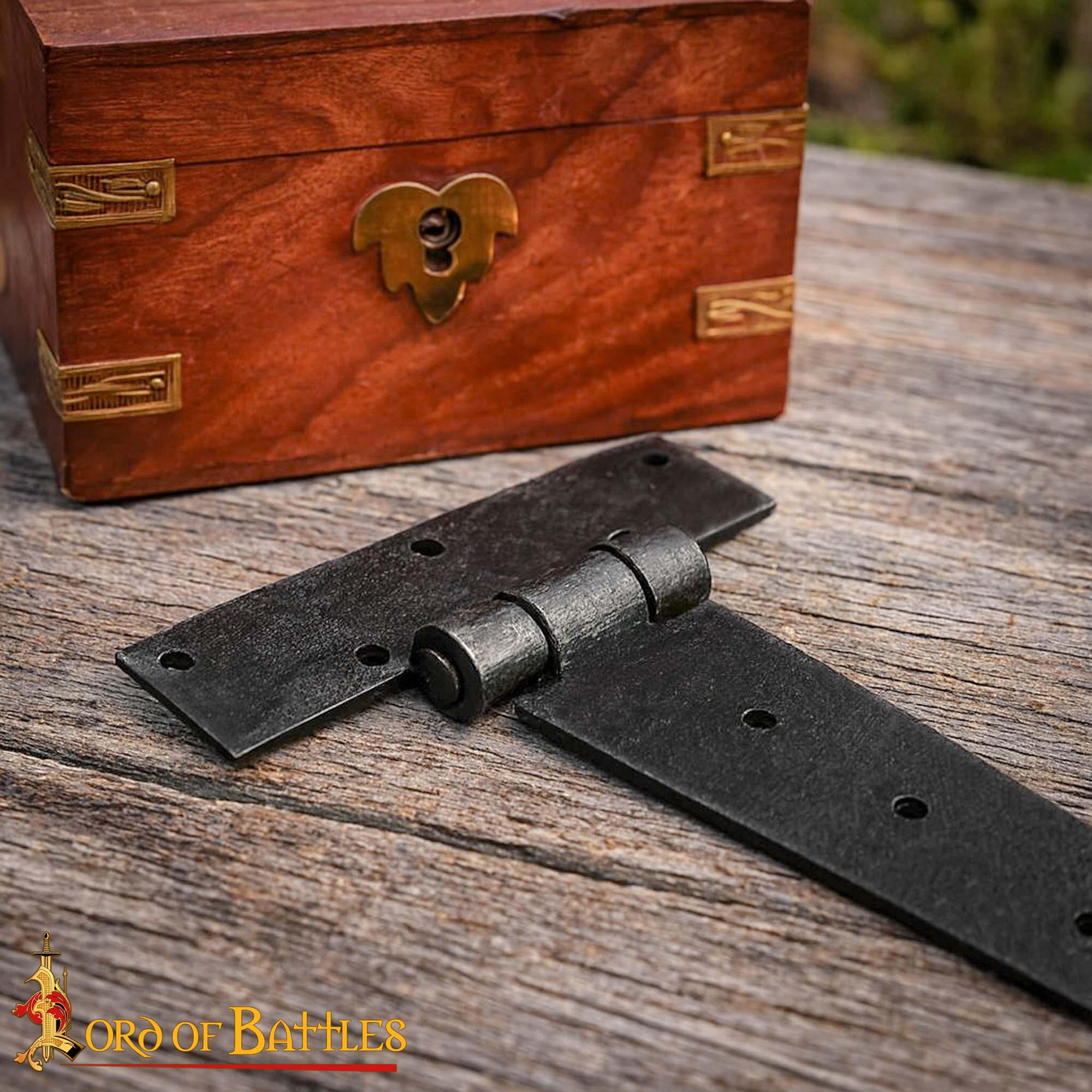 Bisagra de Puerta Rústica de Hierro Forjado a Mano - Bisagra de Correa Resistente para Puertas, Armarios y Cofres - Imagen 6