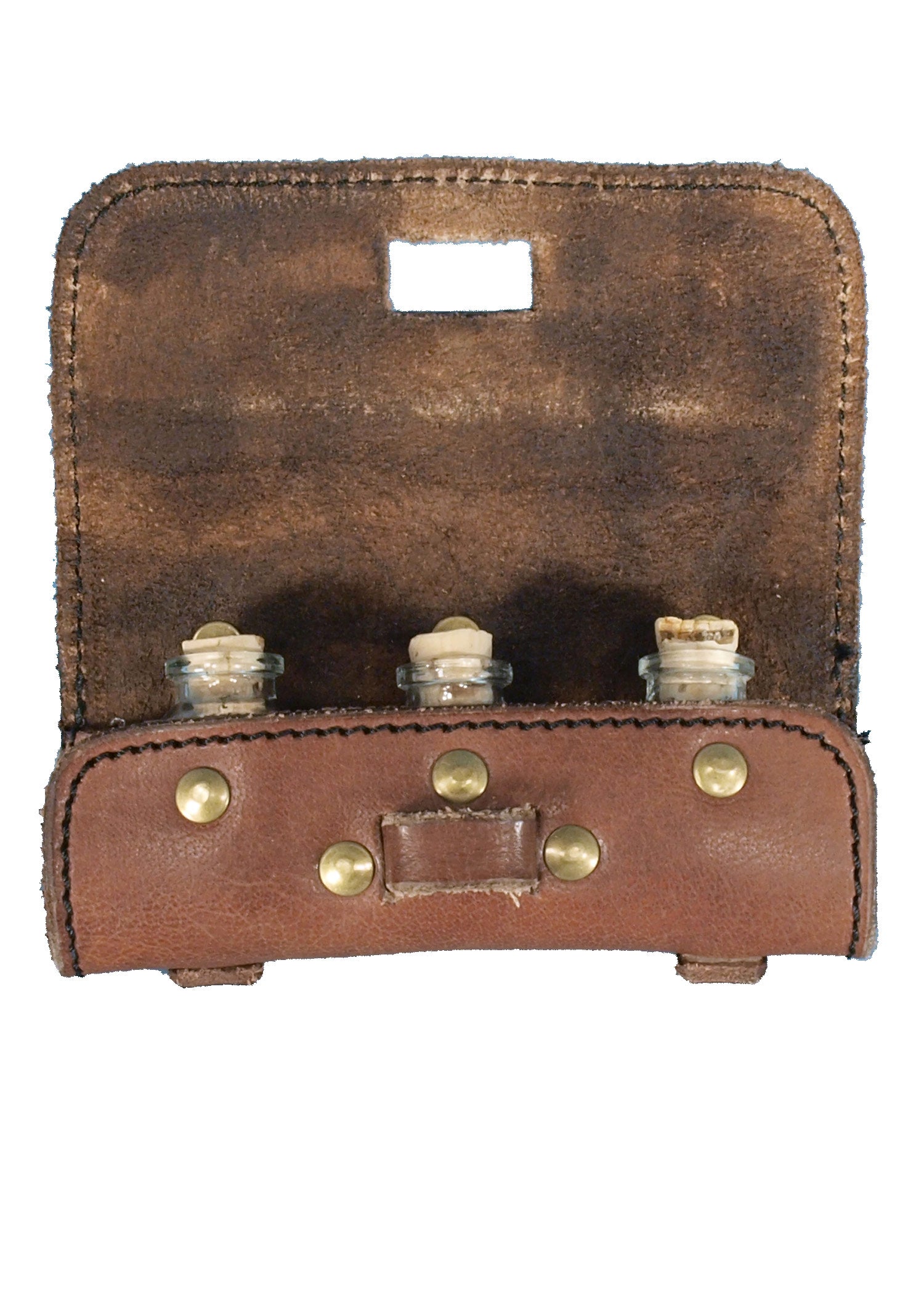 Imagen única de: Bolsa De Pociones De Cuero Con 3 Botellas.
