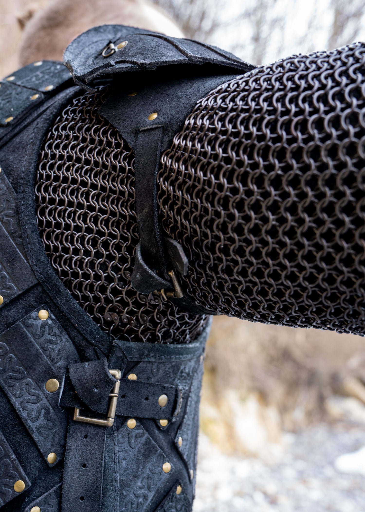 Imagen única de: Armadura Woodsman Larp, Ante, Negra