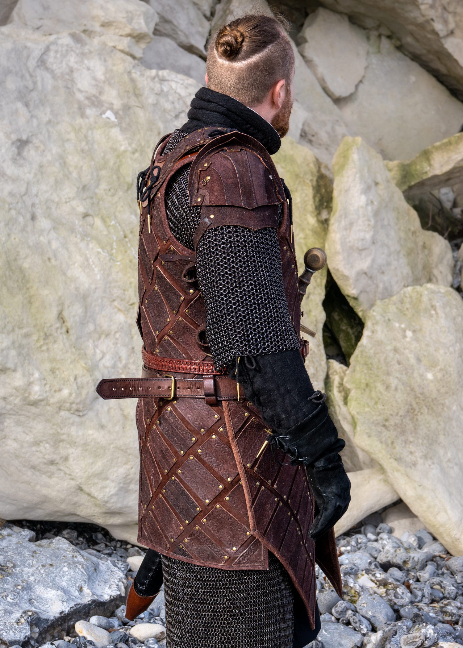 Imagen única de: Armadura Woodsman Larp, Ante, Marrón