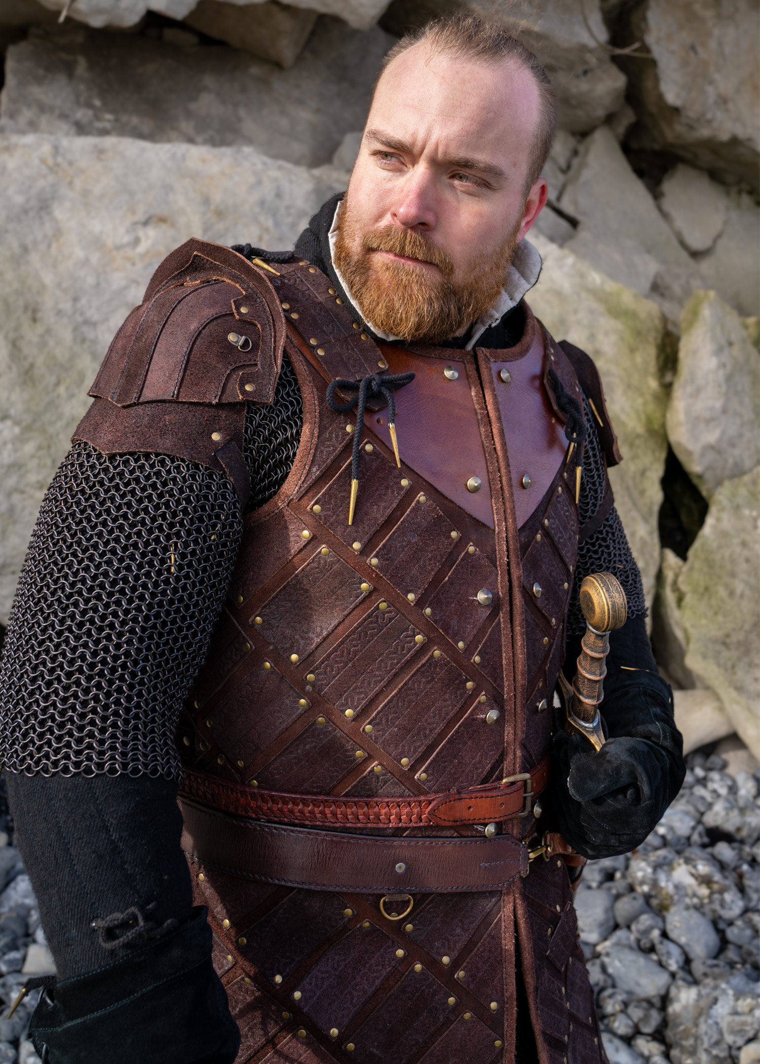 Imagen única de: Armadura Woodsman Larp, Ante, Marrón