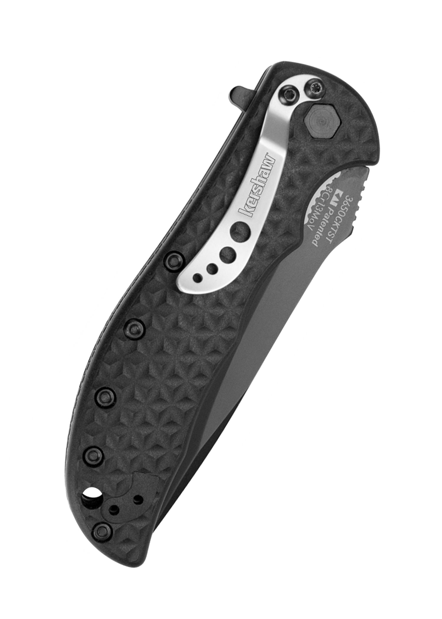 Imagen única de: Navaja Kershaw Volt Ii, Negra, Filo Dentado