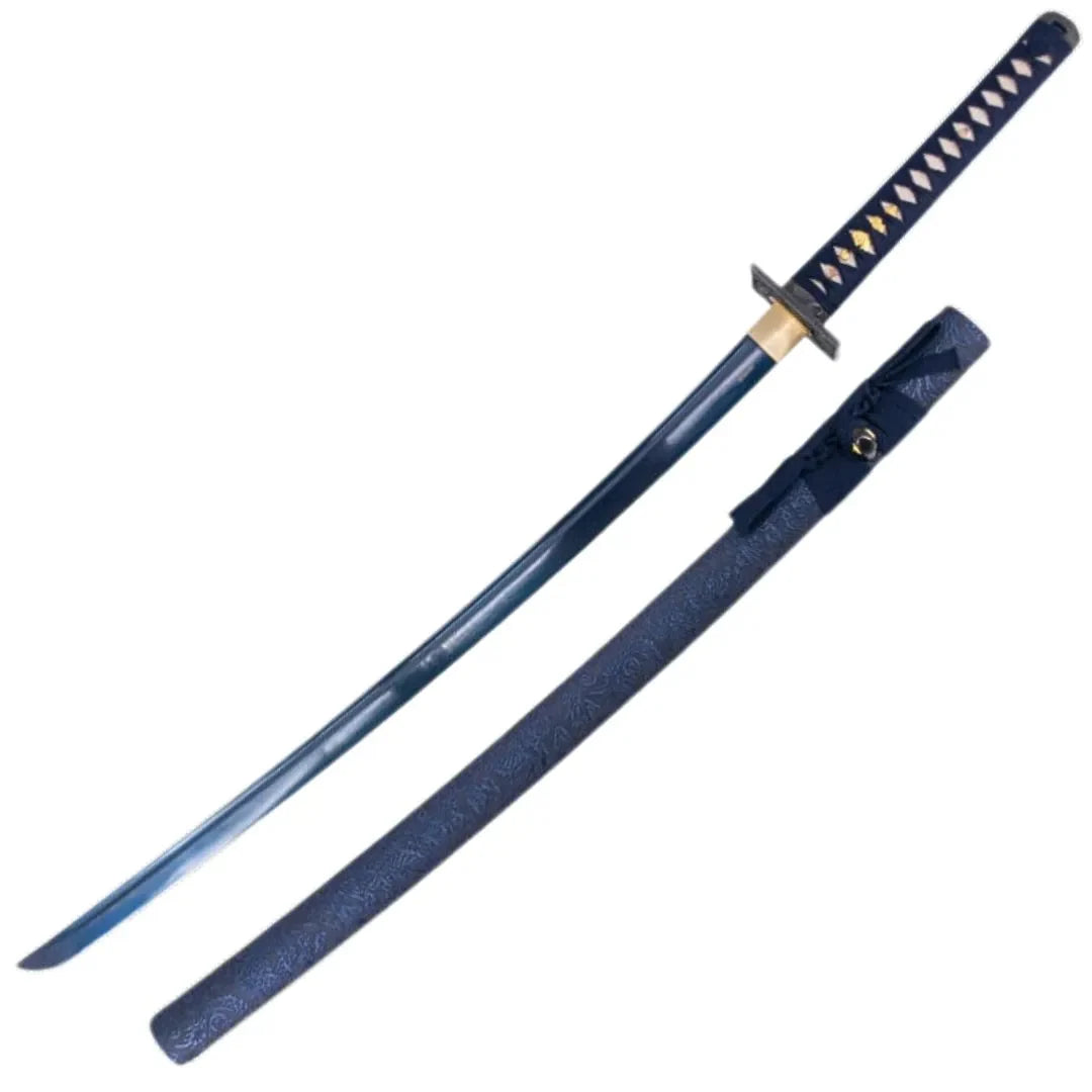 Imagen única de: Katana Funcional Afilada - Acero De Damasco Azul S6039