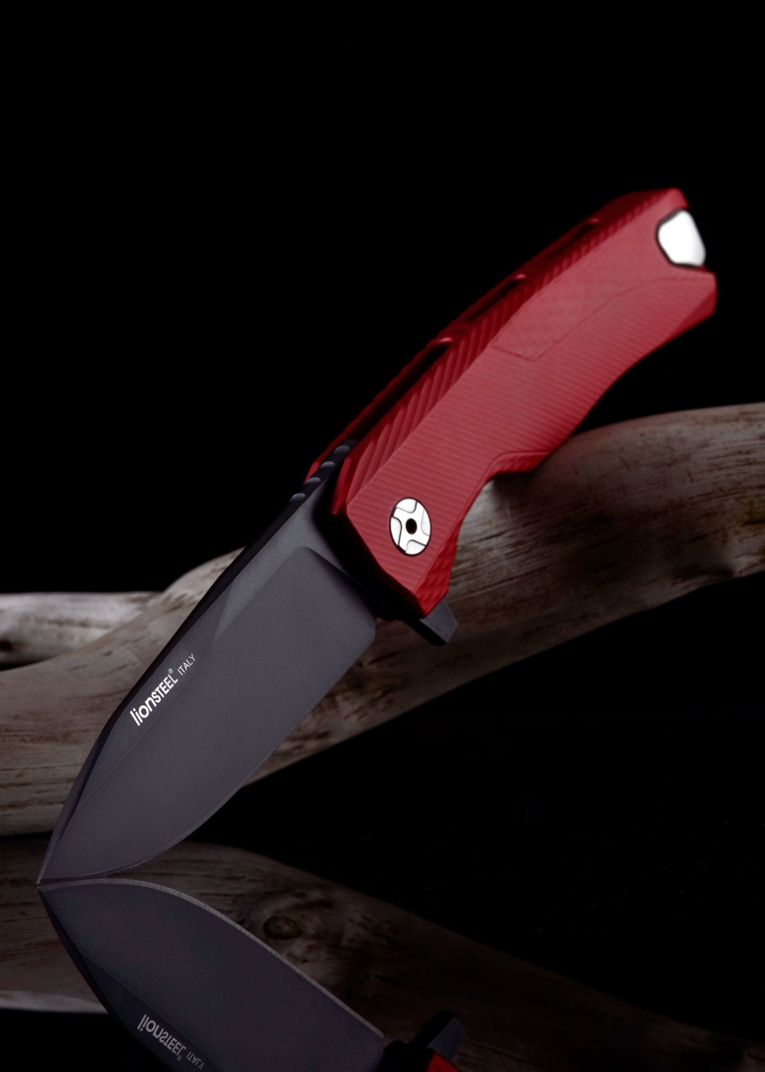 Imagen única de: Navaja De Bolsillo Rok Aluminio, Roja, Negra, Lionsteel