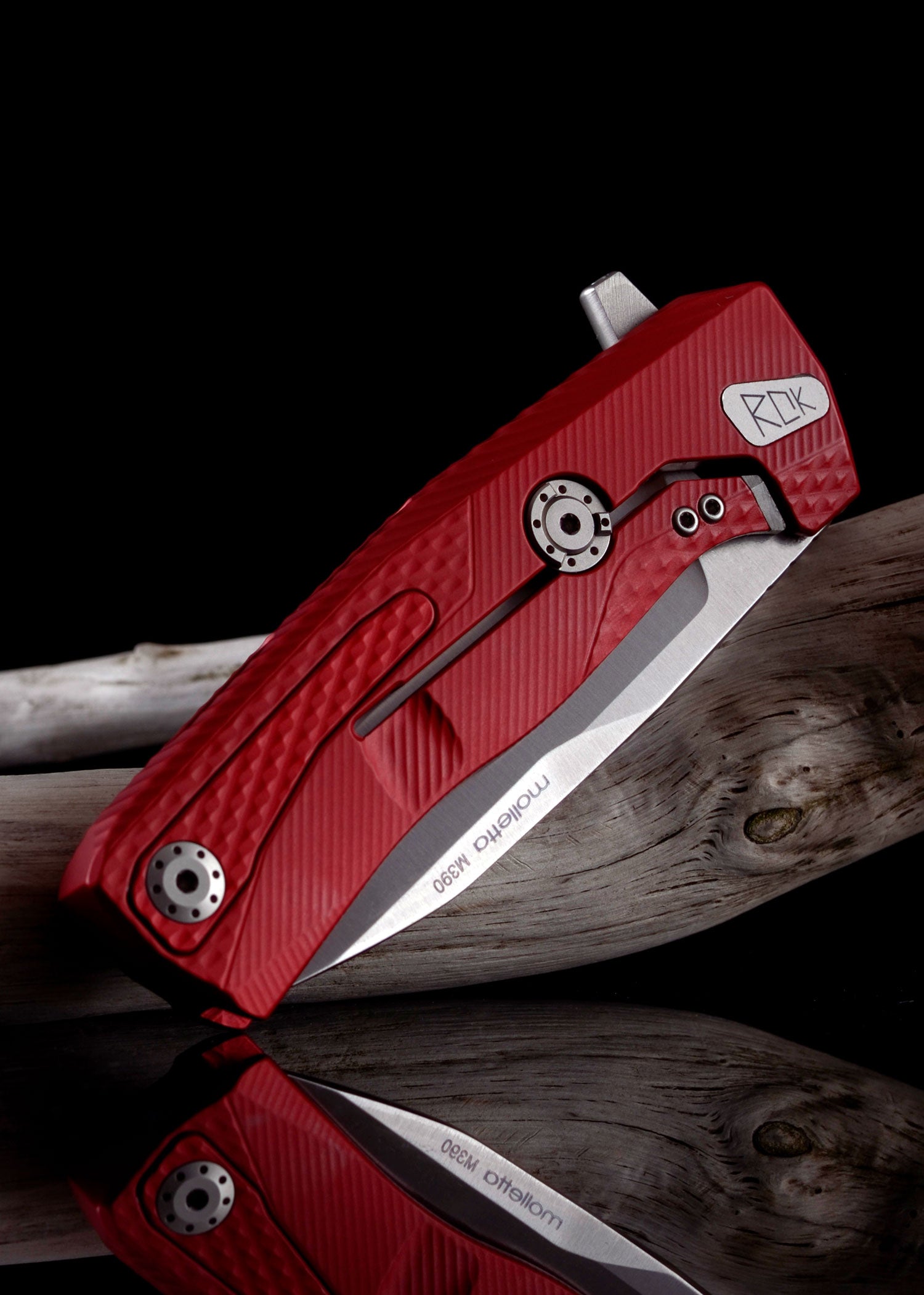 Imagen única de: Navaja Rok Aluminio, Roja, Acabado Satinado, Lionsteel