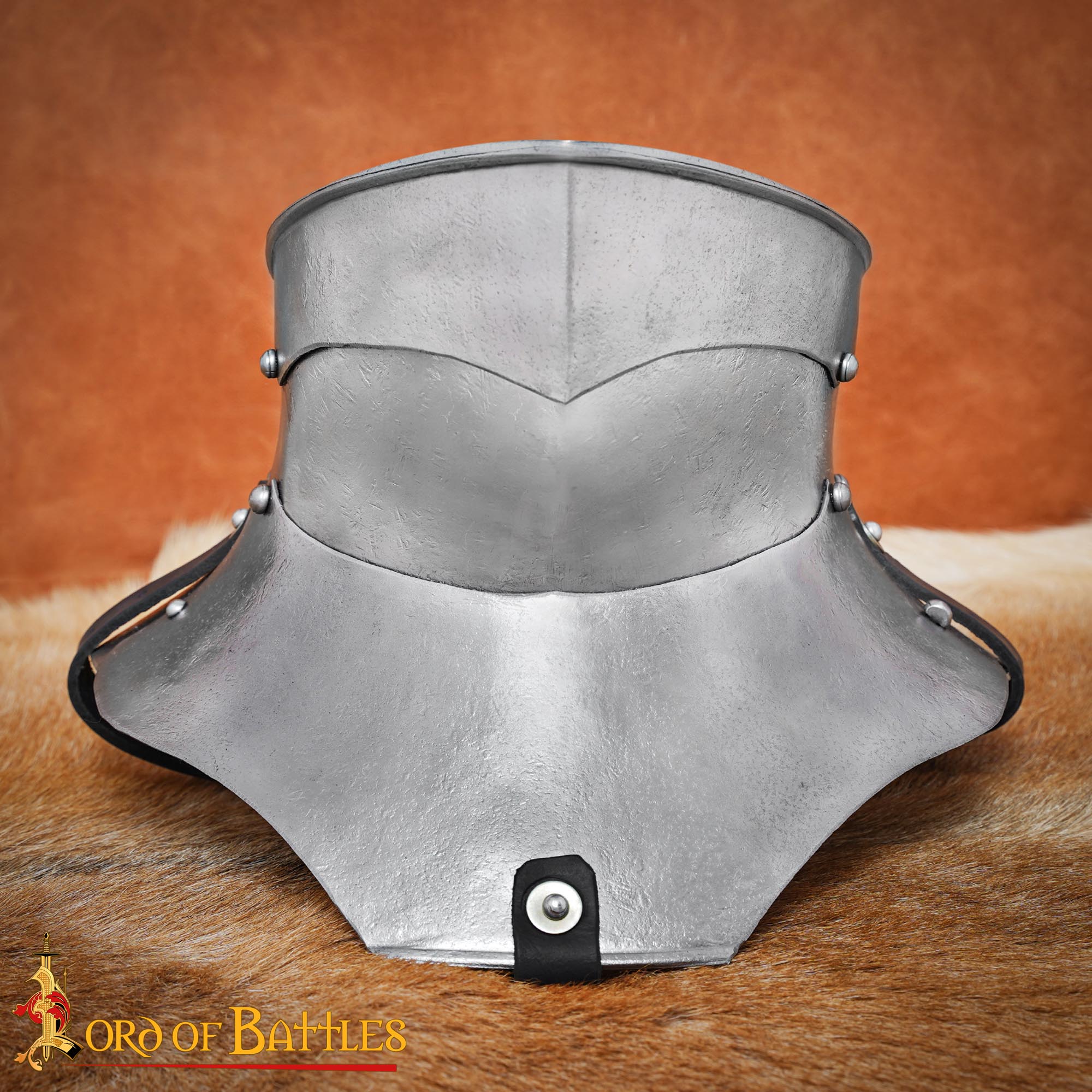 Gorget Medieval de Acero con Bevor Móvil - Armadura de Cuello Pulido - Imagen 1