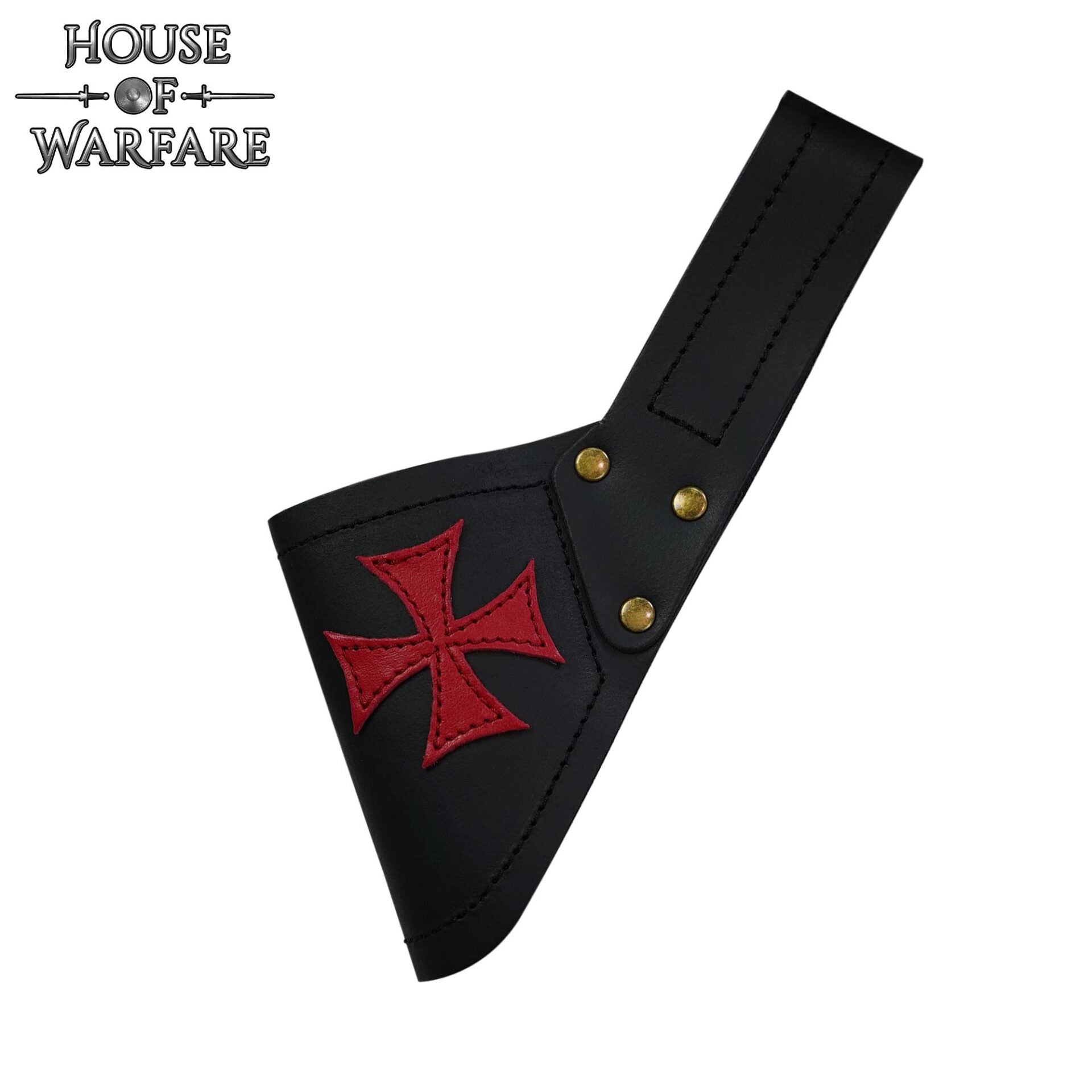 Imagen única de: Rana Espada Templaria de Cuero con Aplique de Cruz Roja
