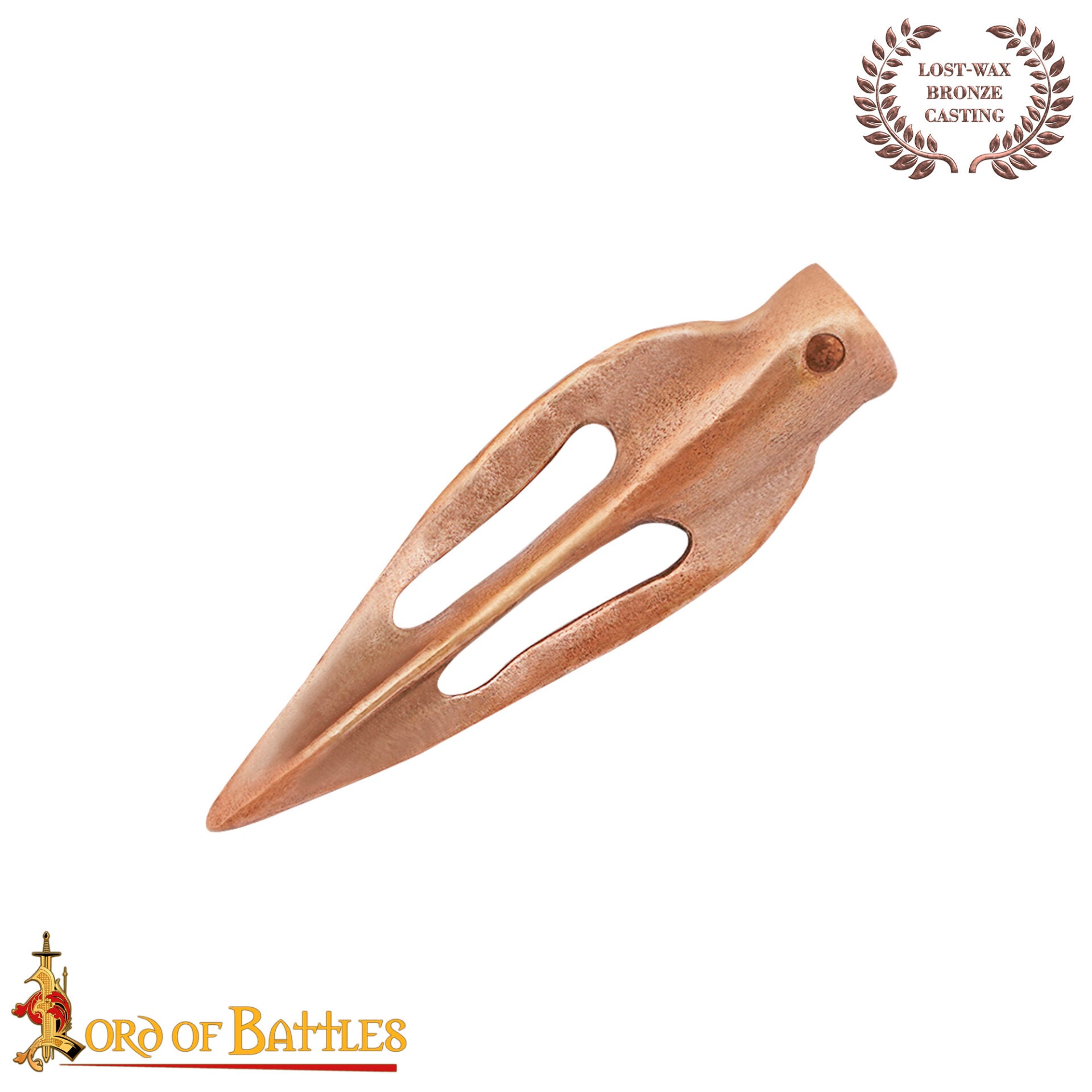 Imagen única de: Punta de Flecha de Bronce Fundido a la Cera Perdida con Hoja Perforada Siglos Viii-v A.c. 3,5 Cm