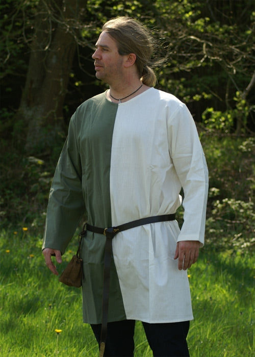 Imagen única de: Túnica Medieval De Algodón, Verde/blanco
