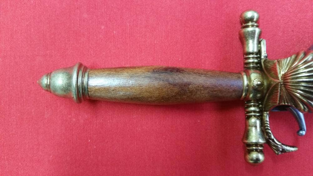 Imagen única de: Pistola De Chispa Con Puñal Incorporado S XVIII, Réplica No Funcional 1204