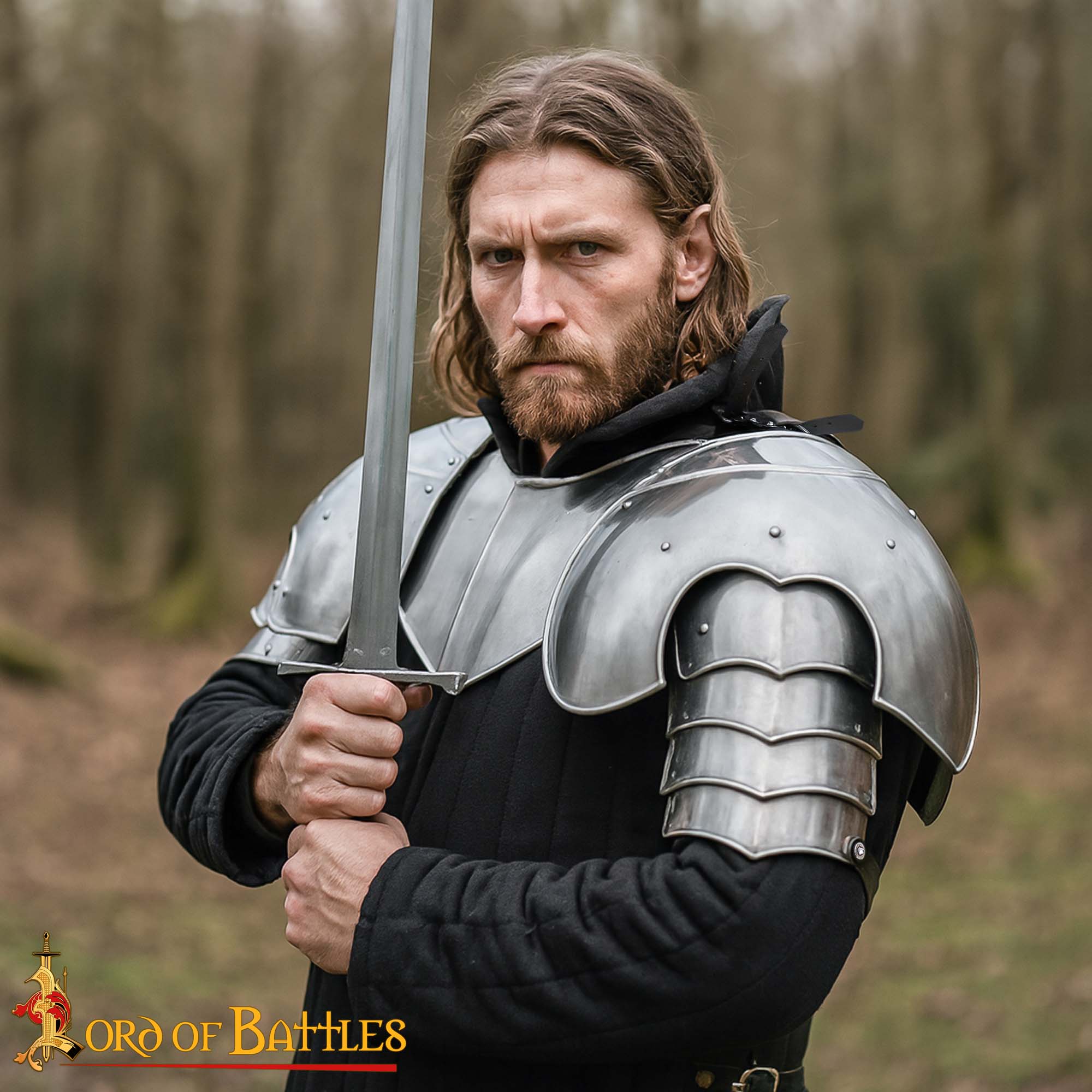 Medieval Articulated Steel Pauldrons - Fantasy Knight Shoulder Protection Armor - Imagen 2