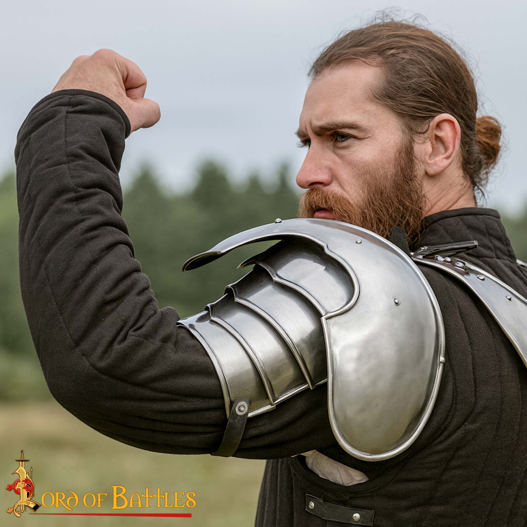 Medieval Articulated Steel Pauldrons - Fantasy Knight Shoulder Protection Armor - Imagen 7