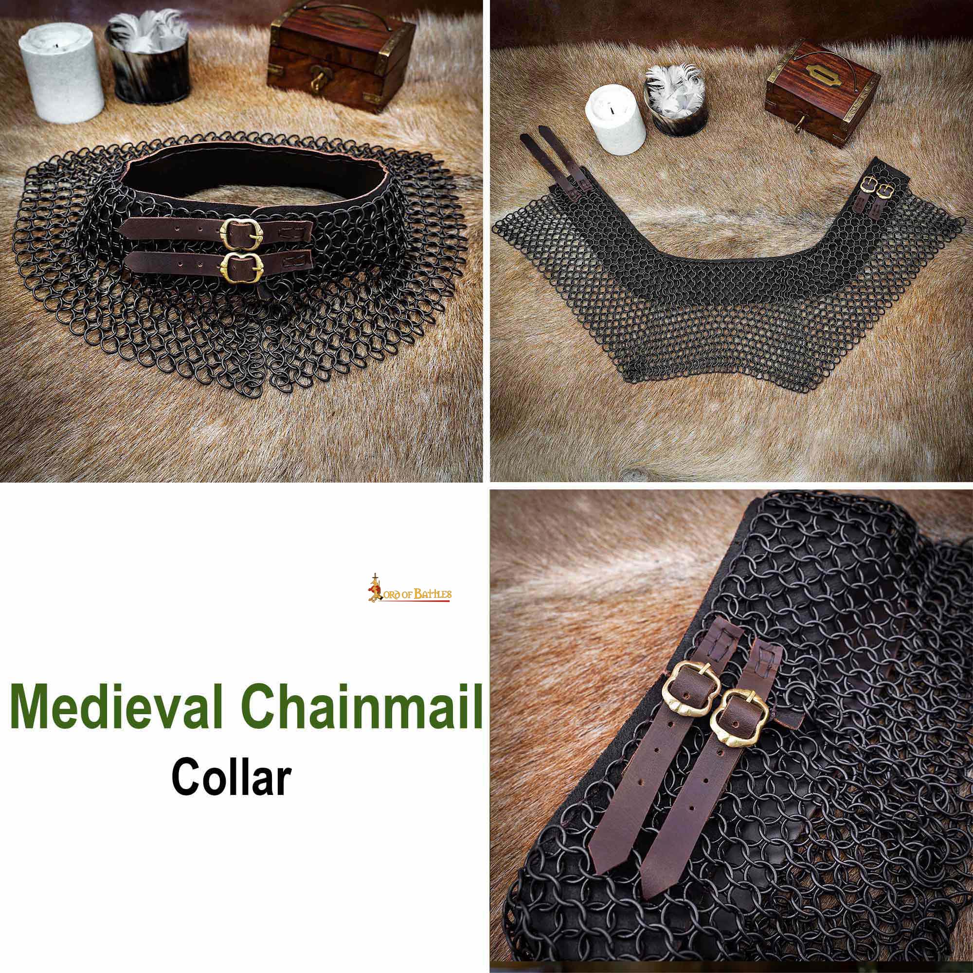 Imagen única de: Gorget de Cota de Malla / Estándar - 10mm Butted Round Ring - 16 Gauge, Mild Steel - Ideal For Stage Combat & Reenactments