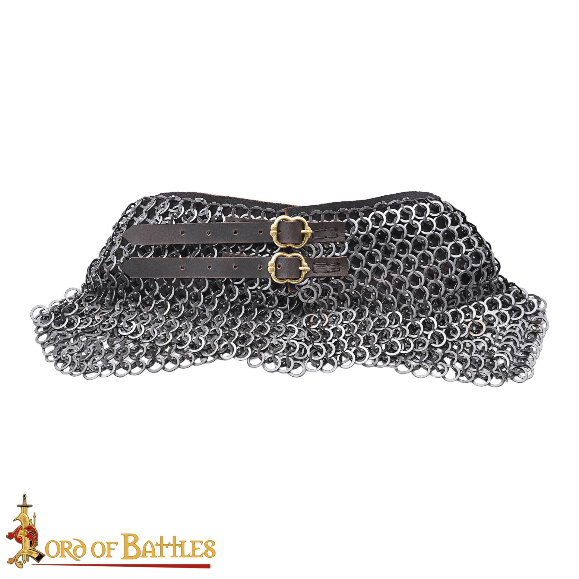 Imagen única de: Gorget de Cota de Malla / Estándar - Anillo Plano Remachado de 9 Mm con Anillos Sólidos Planos Alternos, Acero Inoxidable de Calibre 18 - Ideal para Combate en Escenarios y Recreaciones