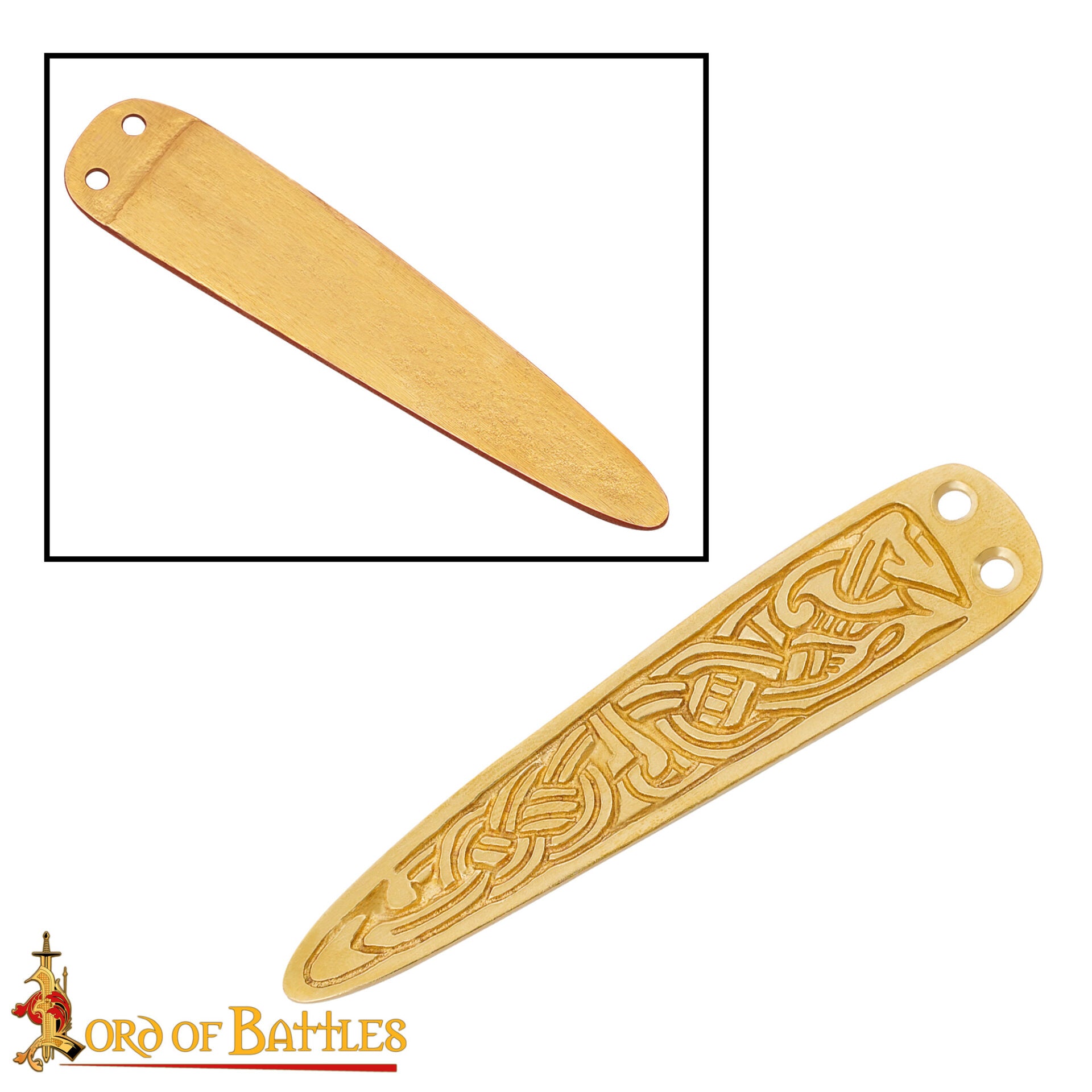 Imagen única de: Cinturón de Latón Macizo con Nudos Celtas Chape Accesorio Funcional para Ropa