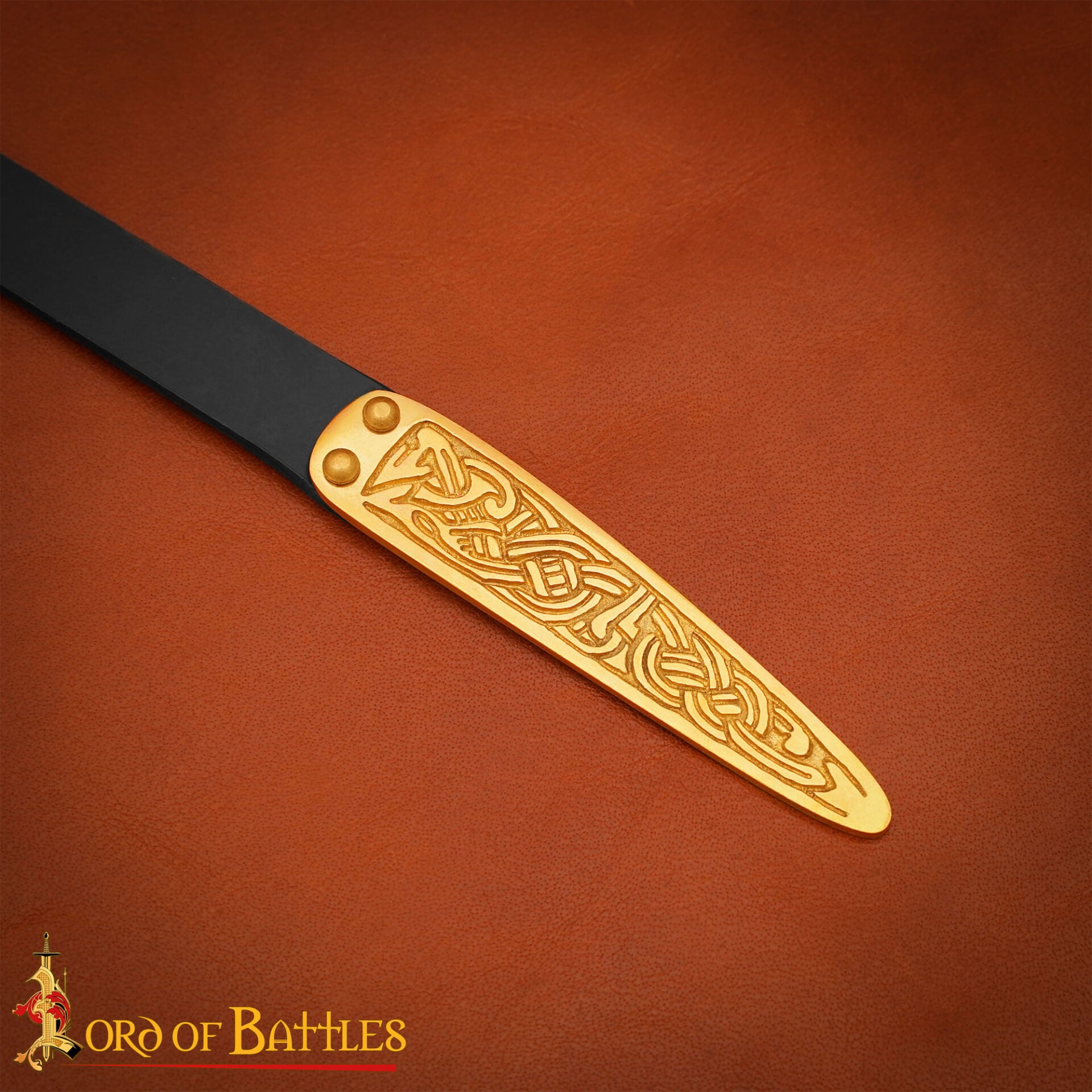 Imagen única de: Cinturón de Latón Macizo con Nudos Celtas Chape Accesorio Funcional para Ropa