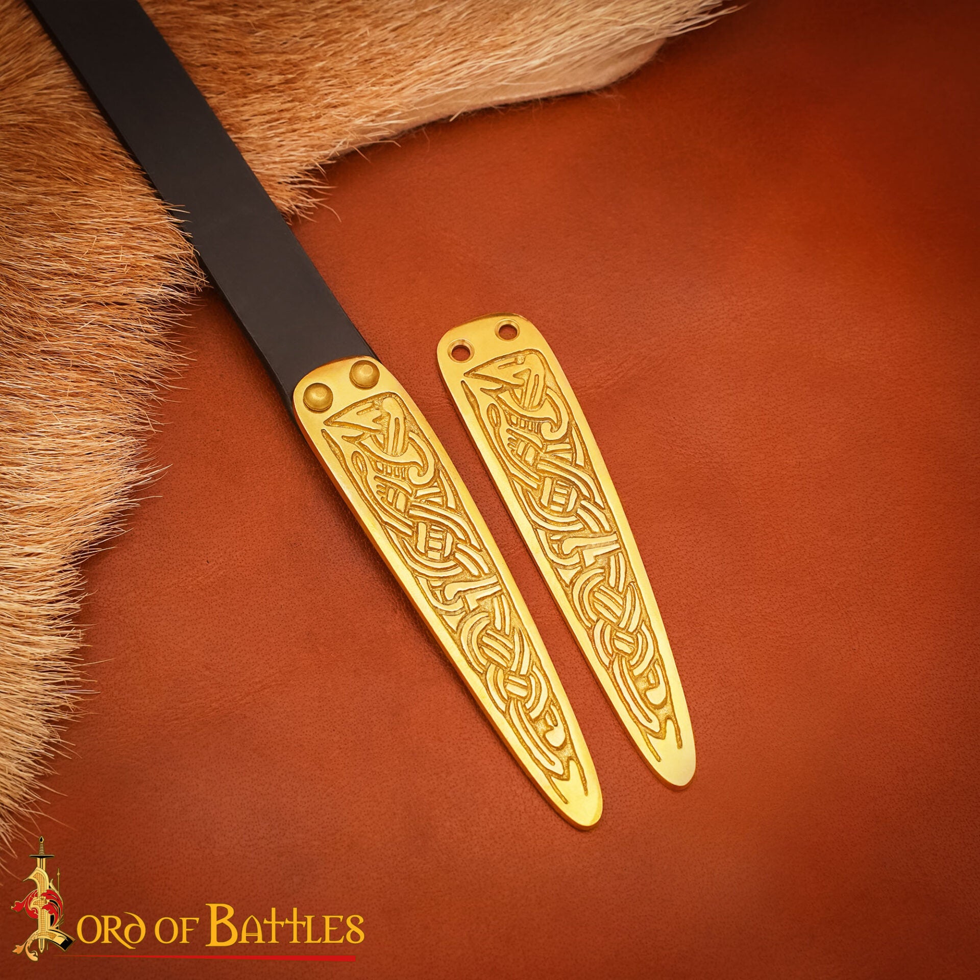 Imagen única de: Cinturón de Latón Macizo con Nudos Celtas Chape Accesorio Funcional para Ropa