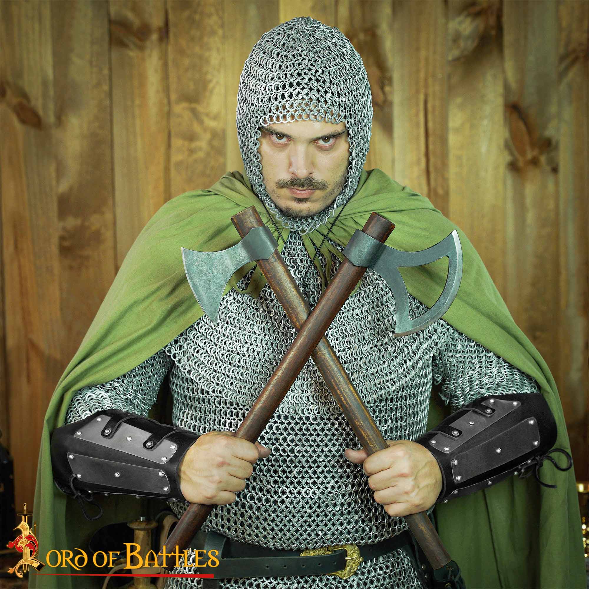 Imagen única de: Brazales Entablillados Brazalete de Cuero Auténtico Reforzado con Placas de Acero