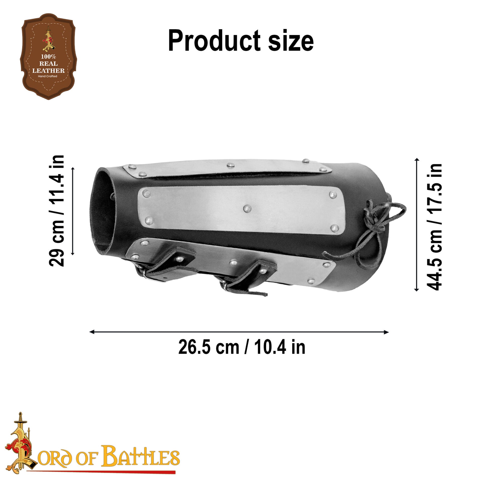 Imagen única de: Brazales Entablillados Brazalete de Cuero Auténtico Reforzado con Placas de Acero