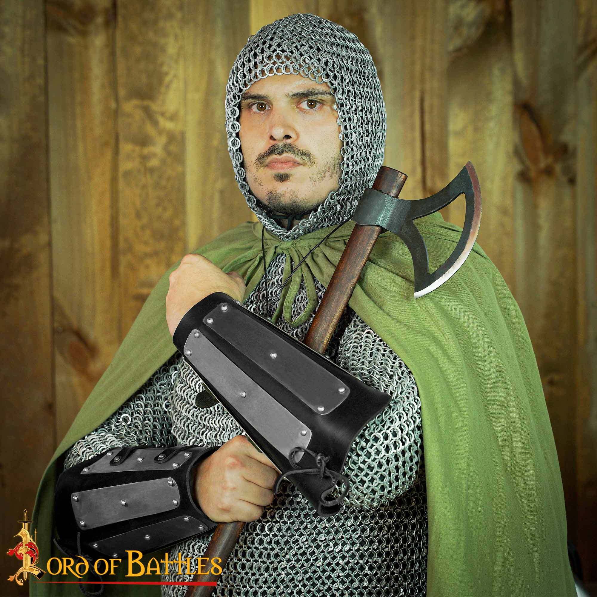 Imagen única de: Brazales Entablillados Brazalete de Cuero Auténtico Reforzado con Placas de Acero