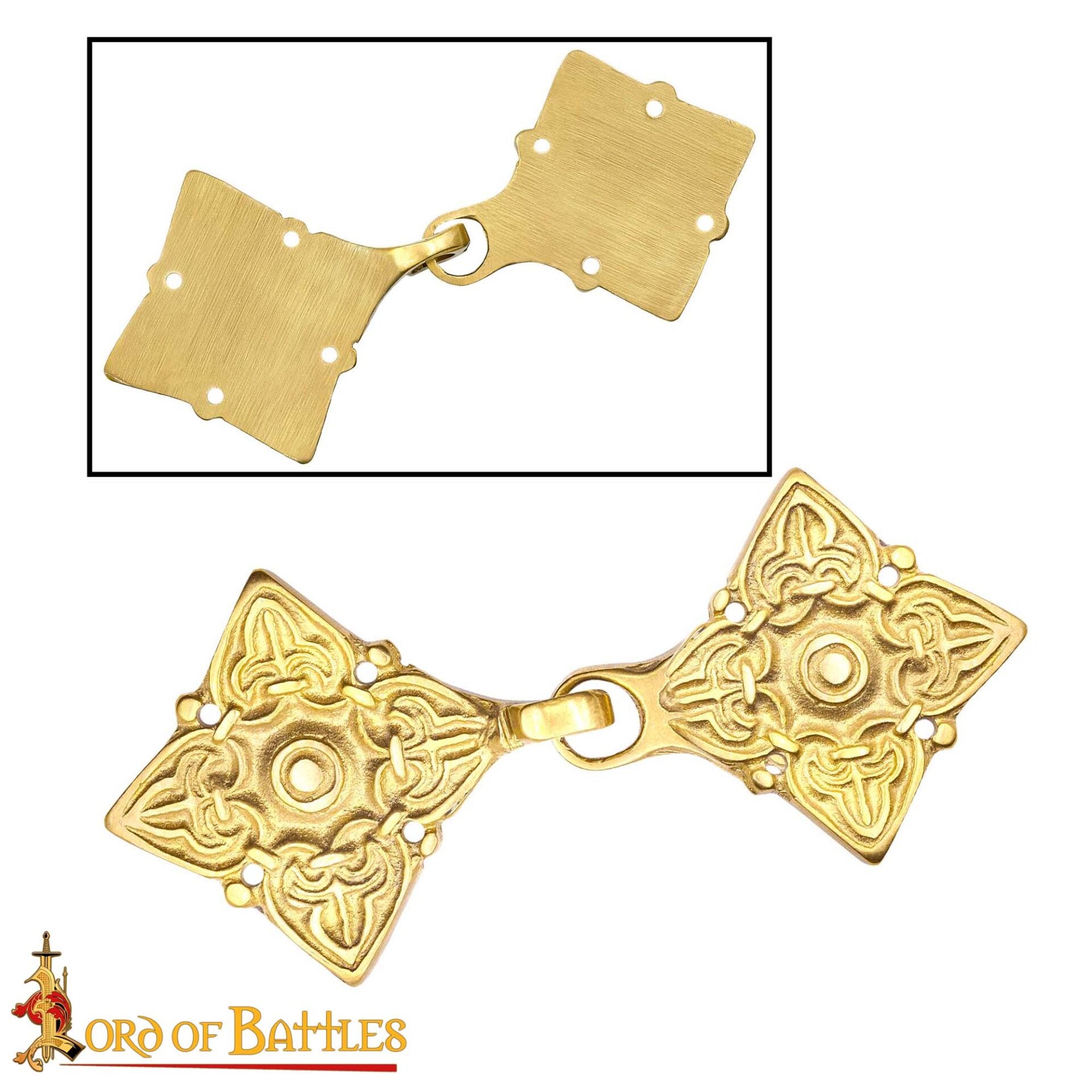 Imagen única de: Broche de Latón Fundido para Caftán o Capa Vikinga / Rusa Histórica