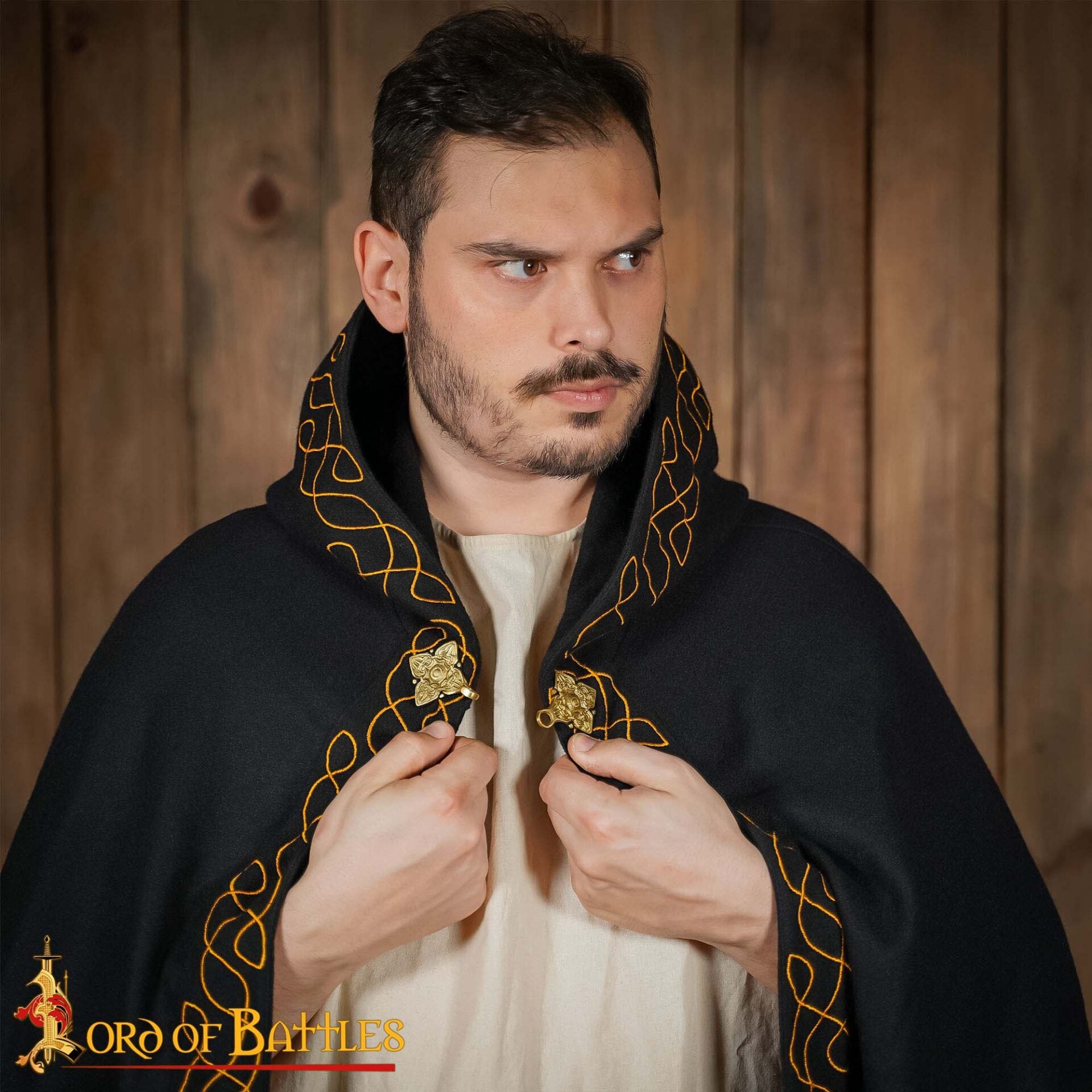 Imagen única de: Broche de Latón Fundido para Caftán o Capa Vikinga / Rusa Histórica