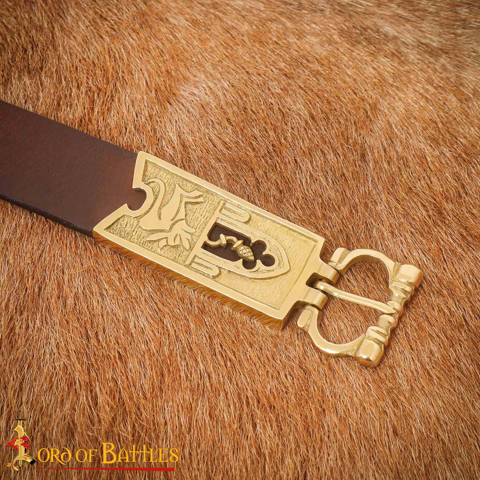 Hebilla Medieval de Latón con Cardo Cerrado - Accesorio para Cinturón Macizo - Imagen 7