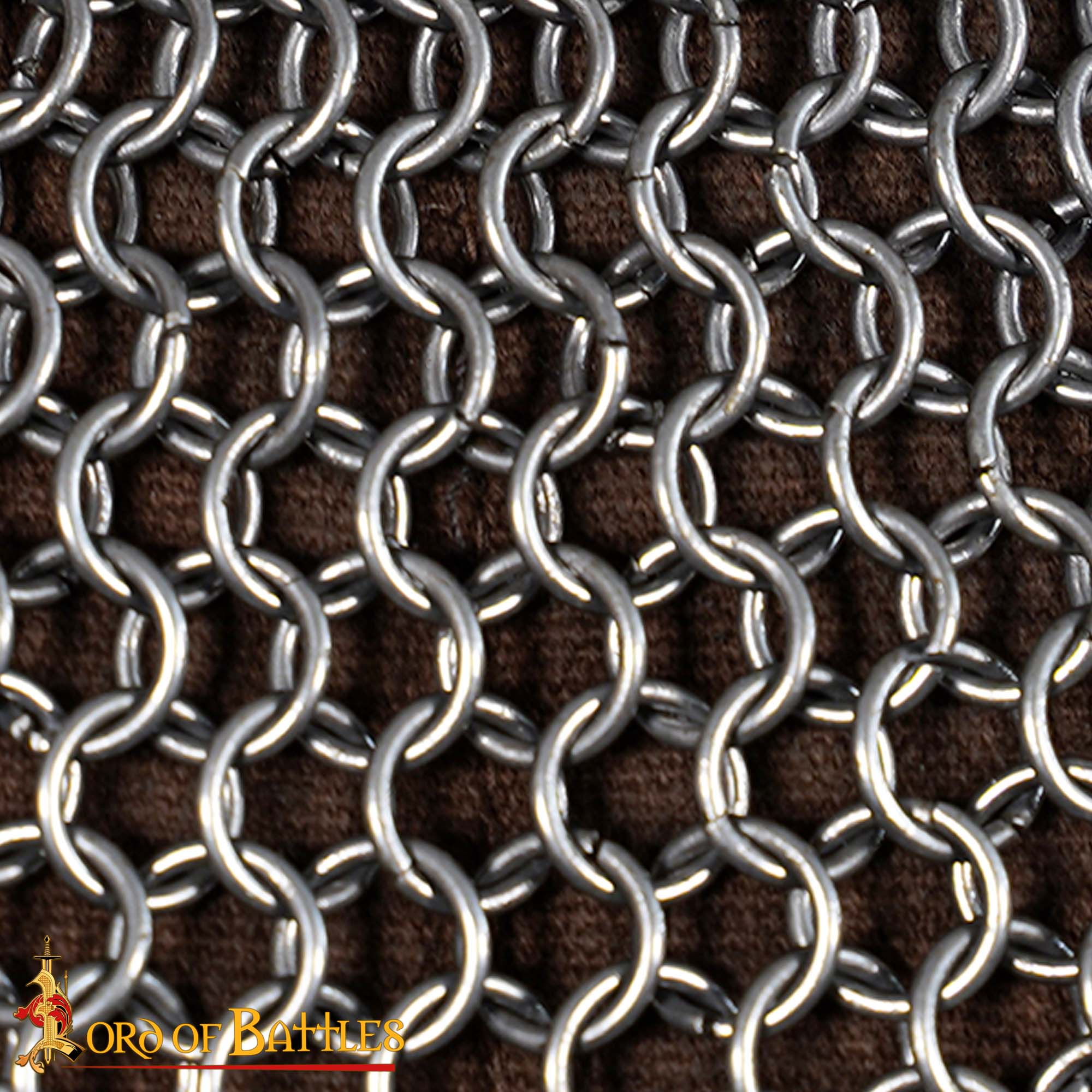 Imagen única de: Cofia Medieval de Cota de Malla - Abertura en V - Acero para Muelles de Calibre 16 - Anillas de 9 Mm Conificado