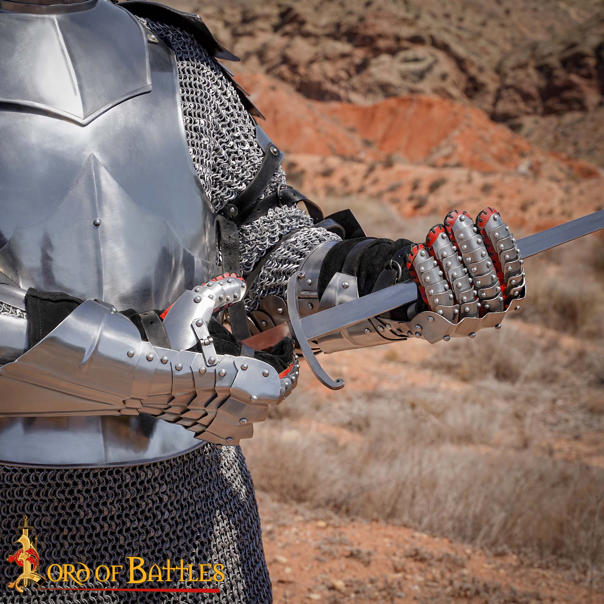 Imagen única de: Guanteletes Medievales / Góticos de Caballero de Acero Calibre 18