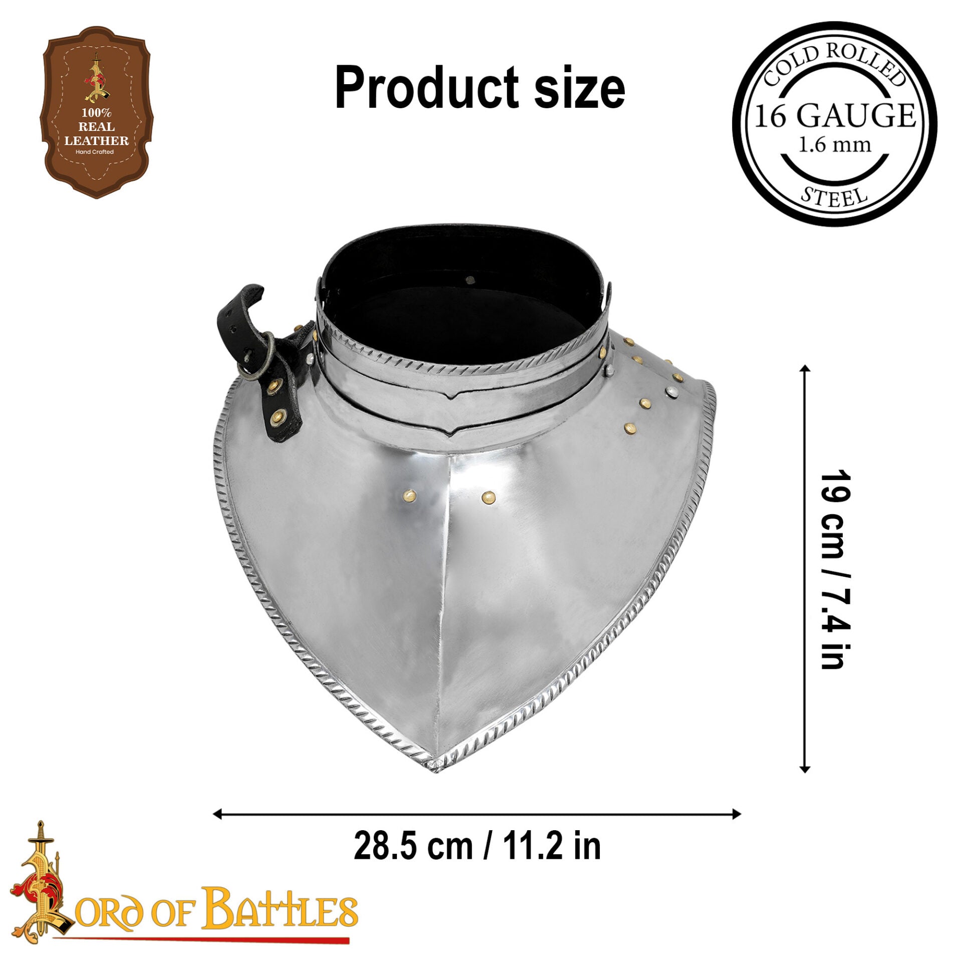 Imagen única de: Elegante Garrote Medieval de Acero Calibre 16